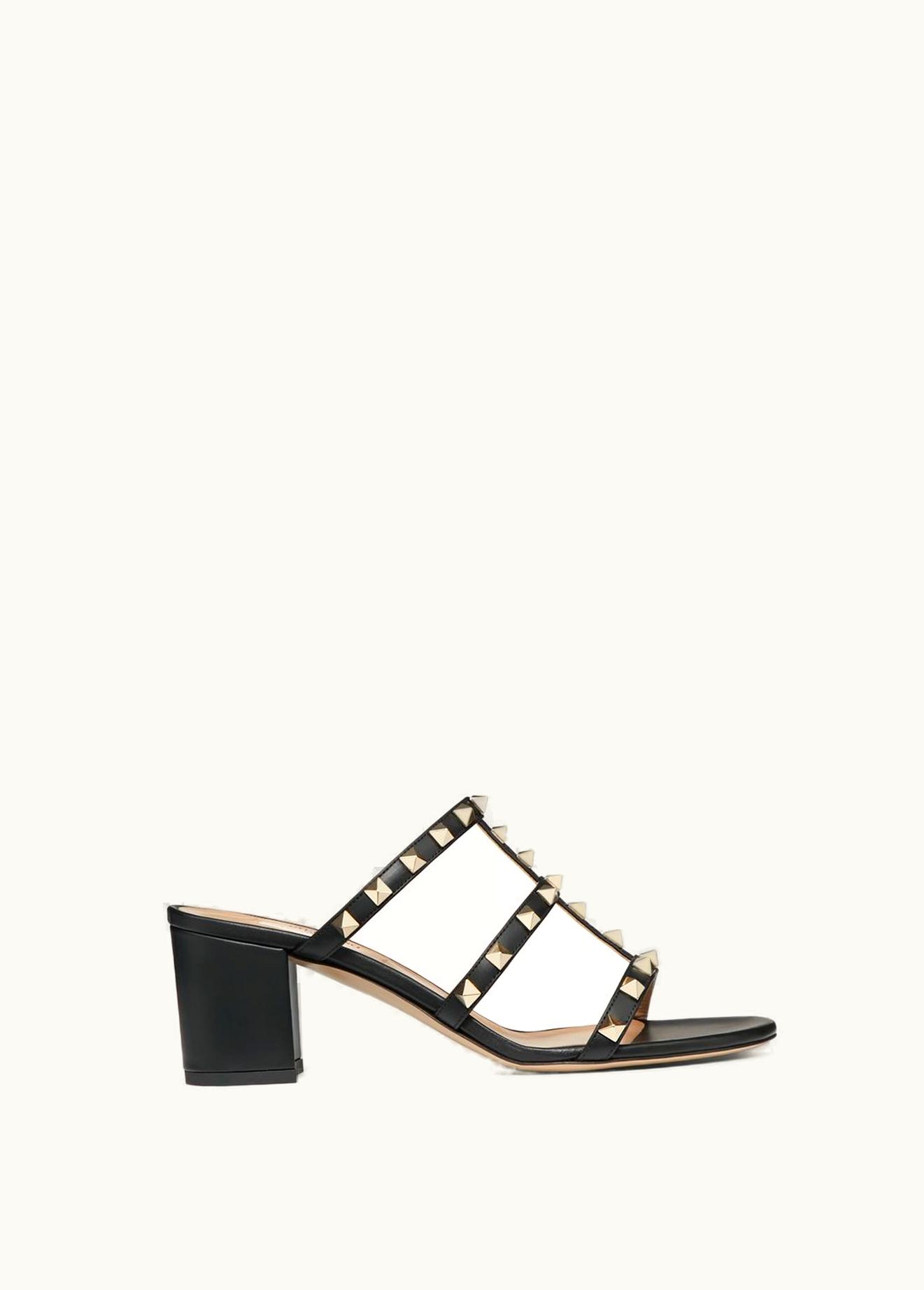 Valentino Valentino Rockstud Calfskin Leather Slide Sandal 60 mm UZ0160677