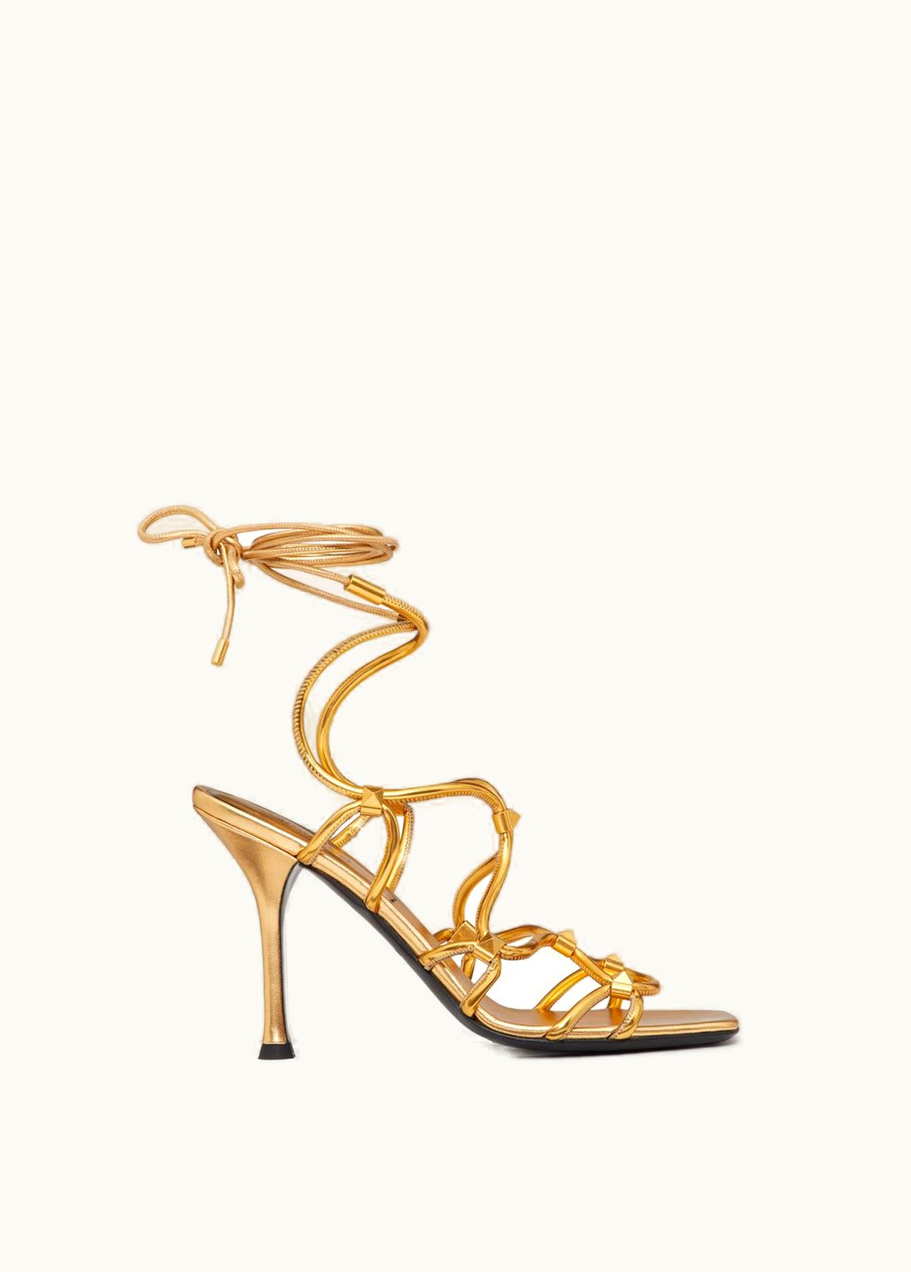 Valentino Valentino Rockstud Net Mirror-effect Synthetic Sandal 100 Mm