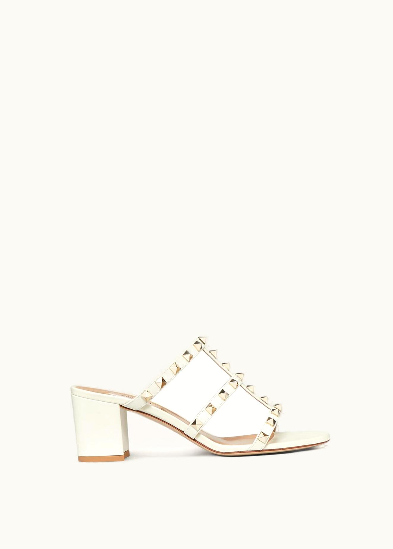 Valentino Valentino Rockstud Calfskin Leather Slide Sandal 60 mm UZ0160683