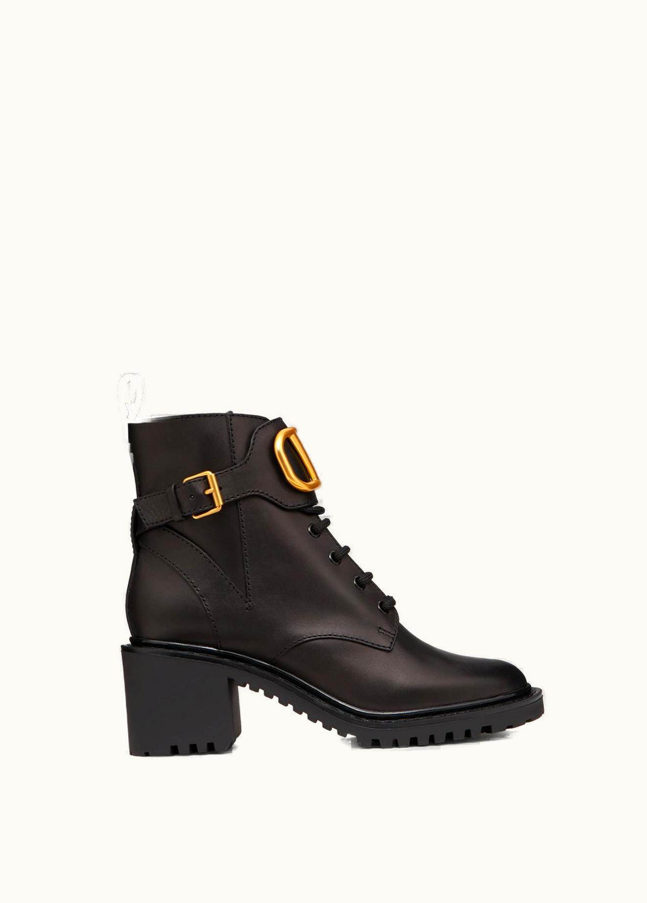 Valentino Valentino VLogo Signature Calfskin Combat Boot 70 Mm