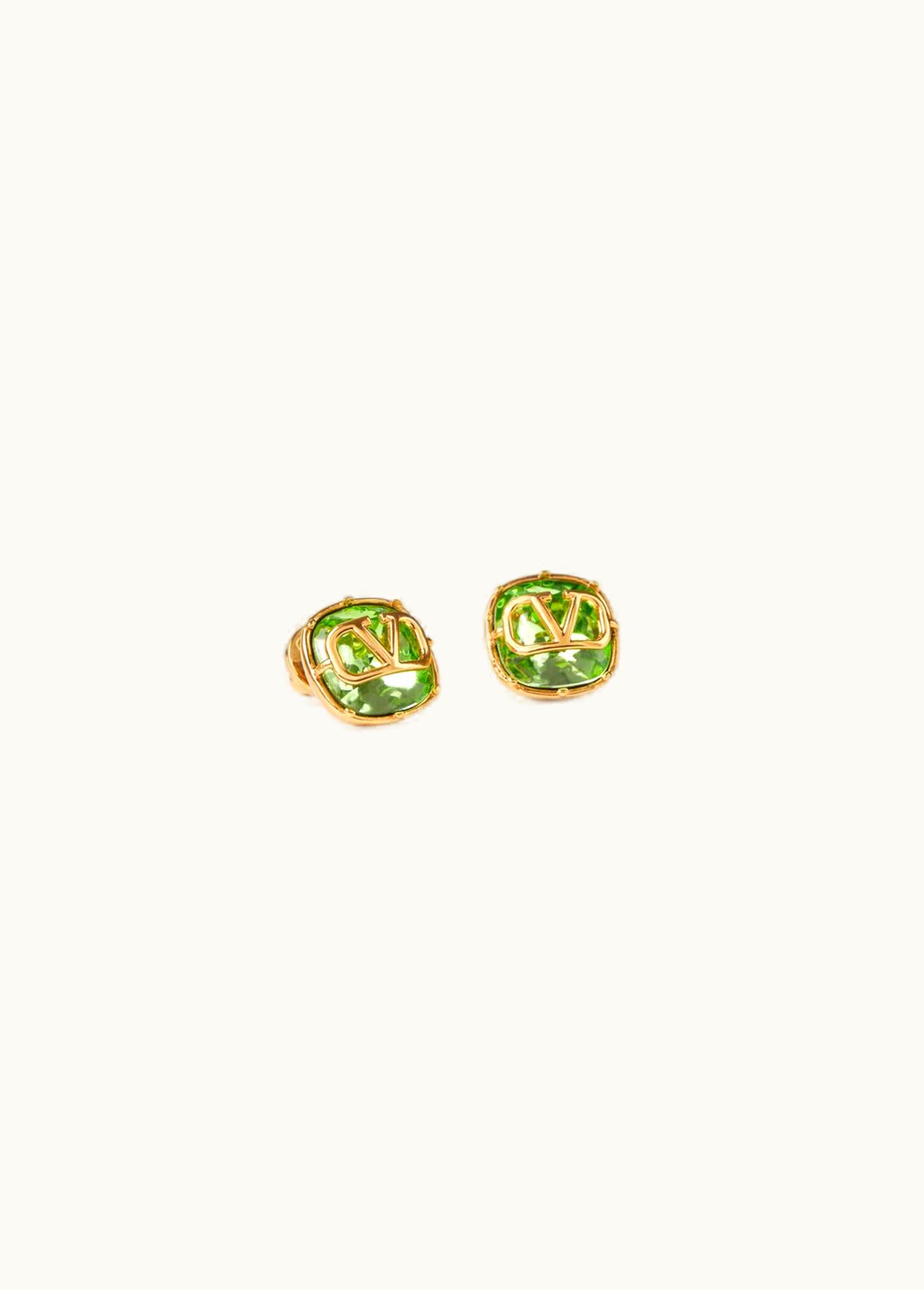 Valentino Valentino Vlogo Signature Metal And Crystal Earrings E-commerce Exclusive