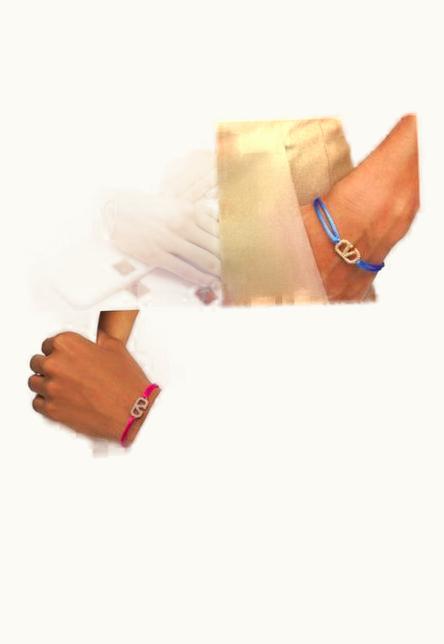 Valentino Valentino VLogo Signature Bracelet In Cotton And Rhinestones UZ0160876