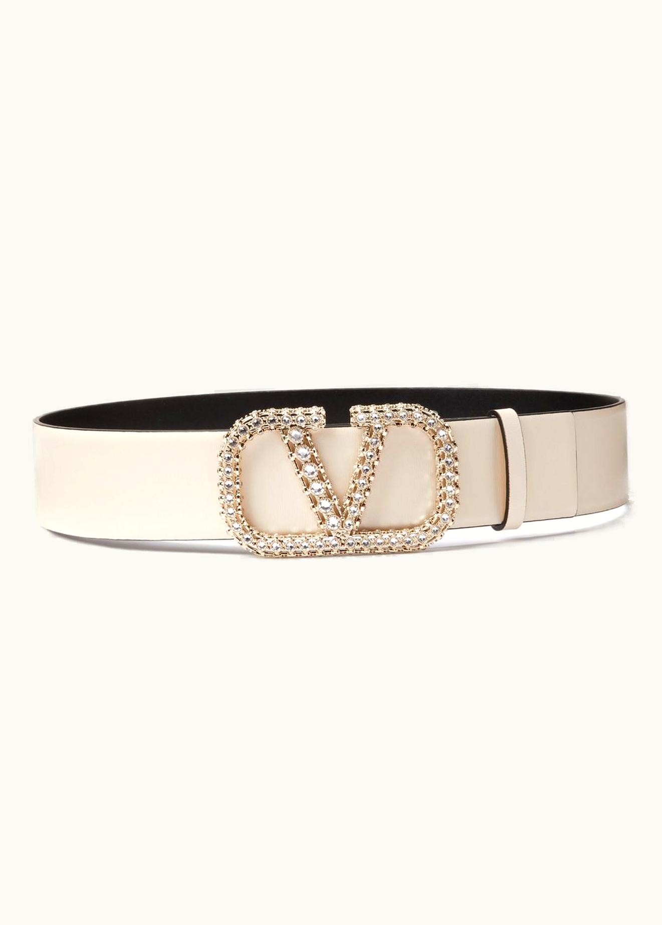 Valentino Valentino Vlogo Signature Reversible Shiny Calfskin Belt 40mm UZ0160888