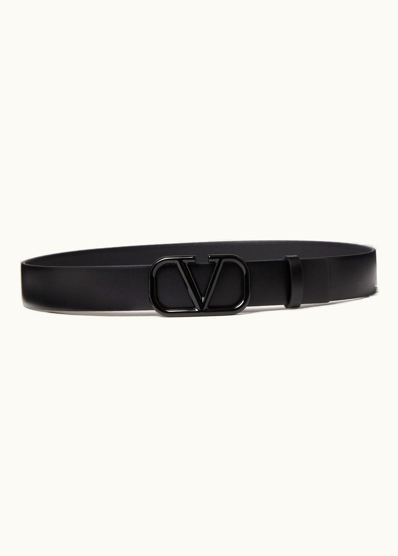 Valentino Valentino Vlogo Signature Belt In Shiny Calfskin 30mm UZ0160900