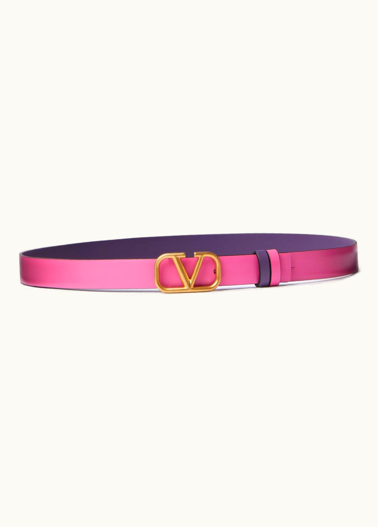Valentino Valentino REVERSIBLE VLOGO SIGNATURE BELT In Shiny CALFSKIN 20 MM