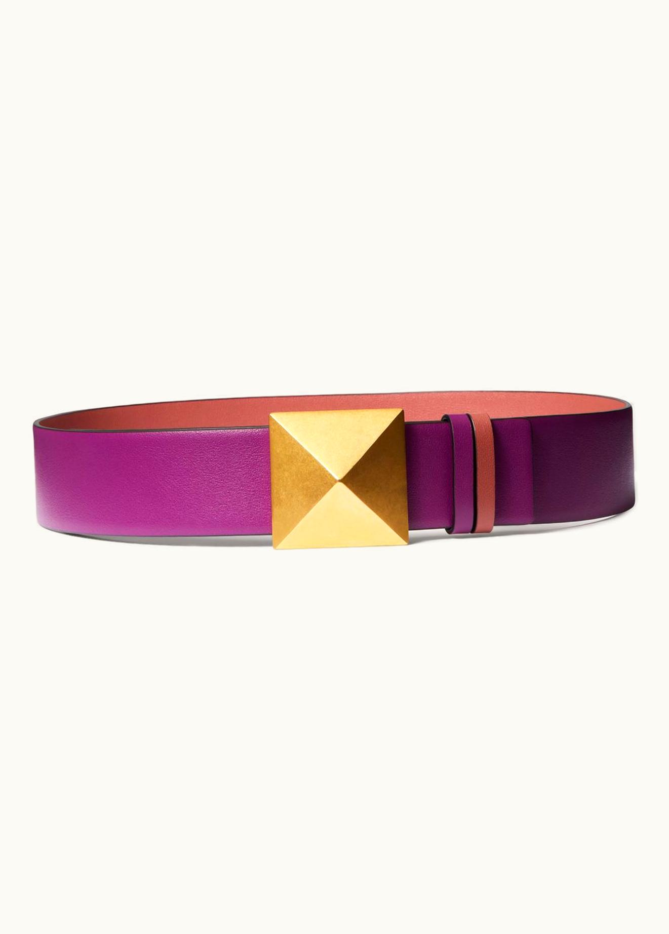 Valentino Valentino Reversible One Stud Belt In Glossy Calfskin 40 Mm