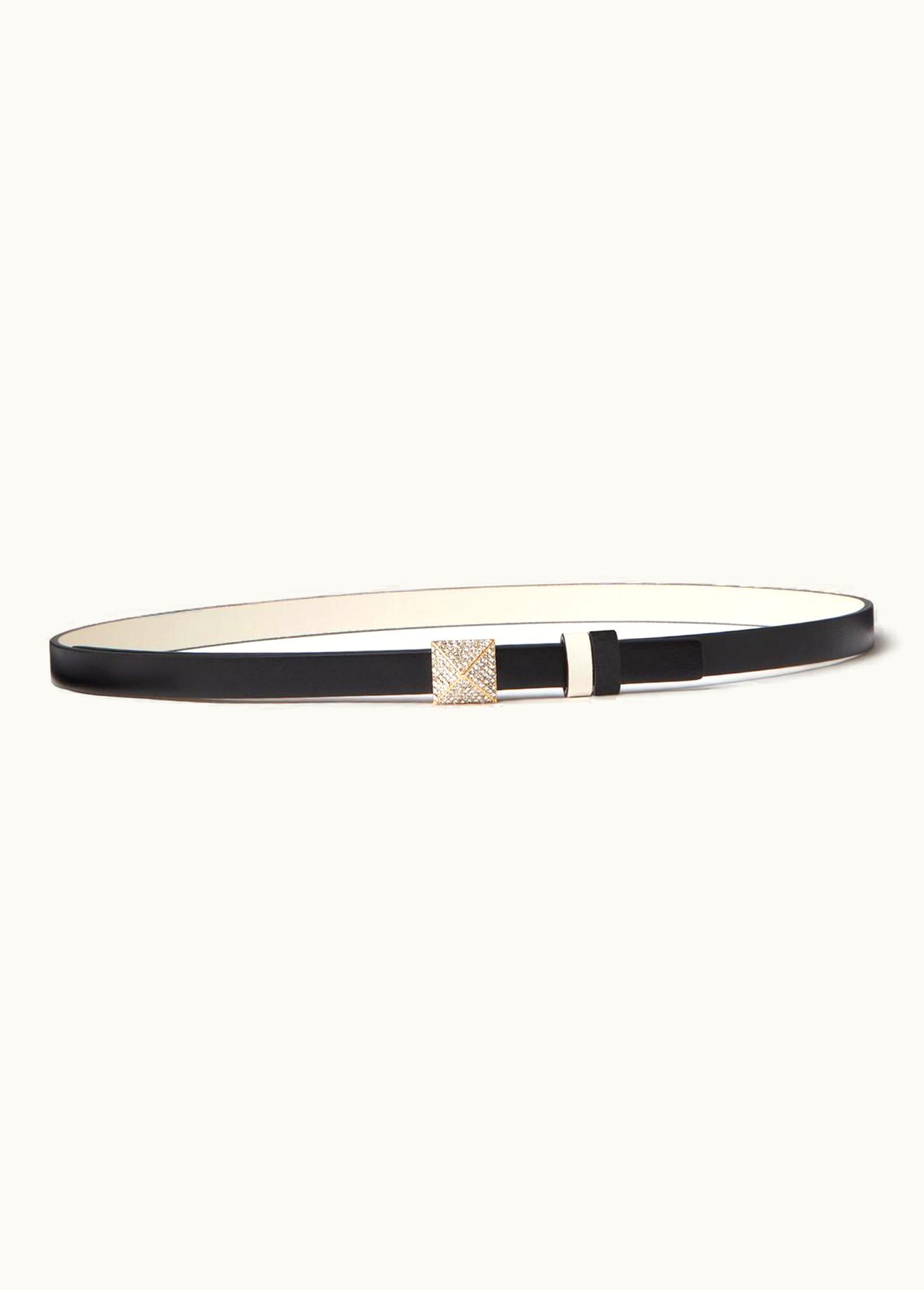 Valentino Valentino One Stud Reversible Shiny Calfskin Belt 12mm UZ0160918