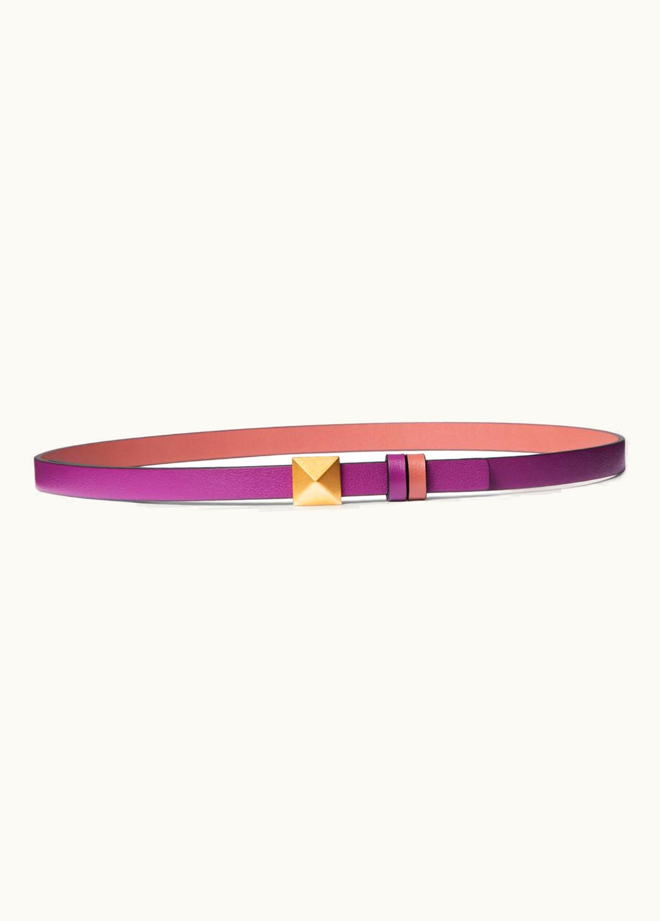 Valentino Valentino Reversible One Stud Belt In Glossy Calfskin 12 mm UZ0160920
