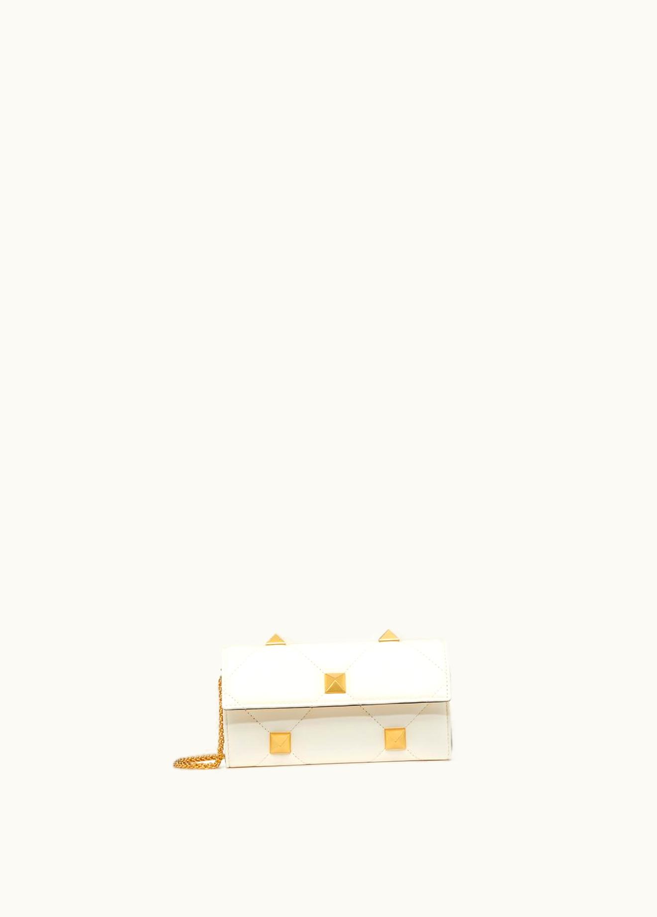 Valentino Valentino Roman Stud Wallet In Nappa Leather With Chain UZ0160956
