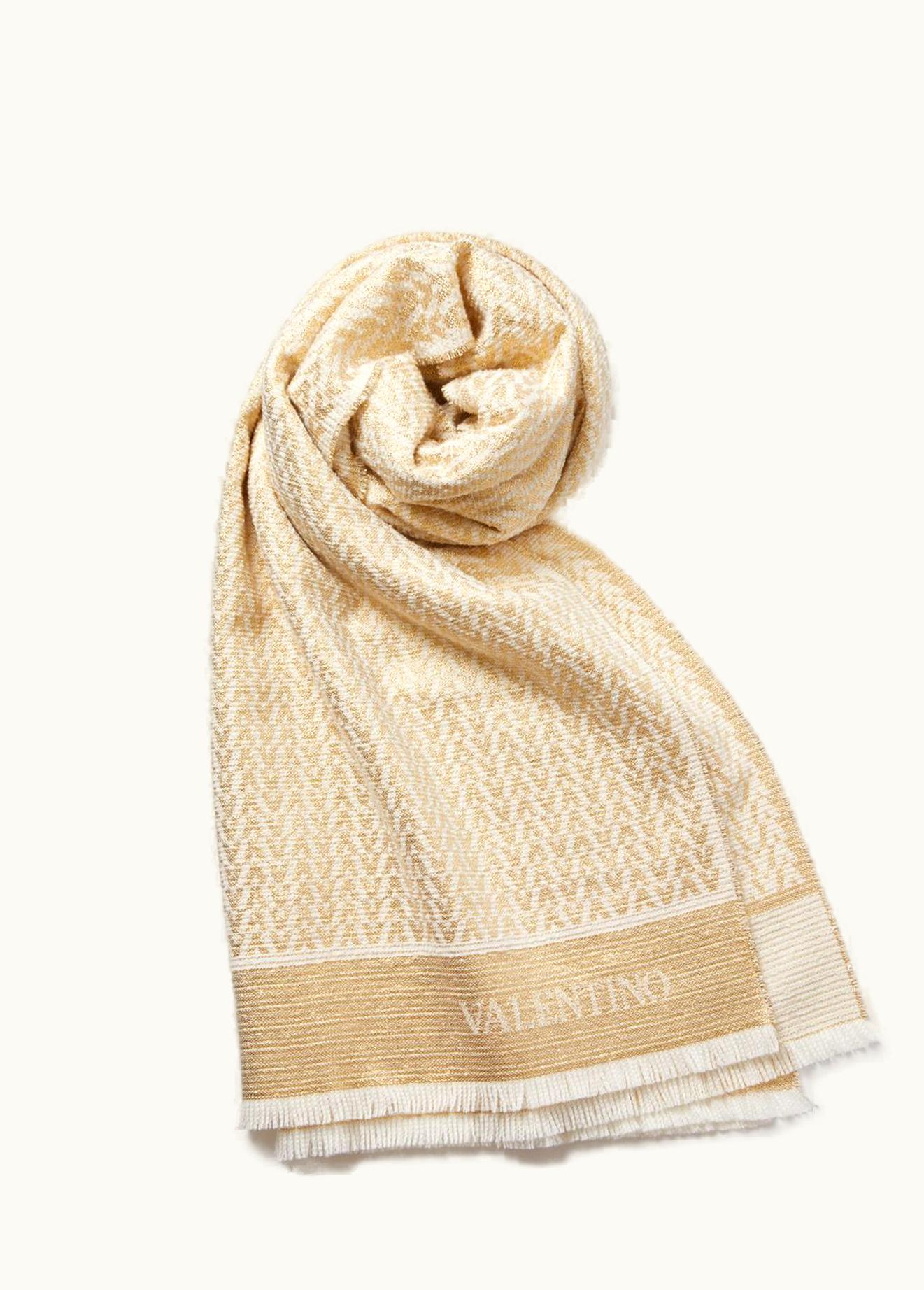 Valentino Valentino Optical Valentino Wool And Lurex Blend Stole