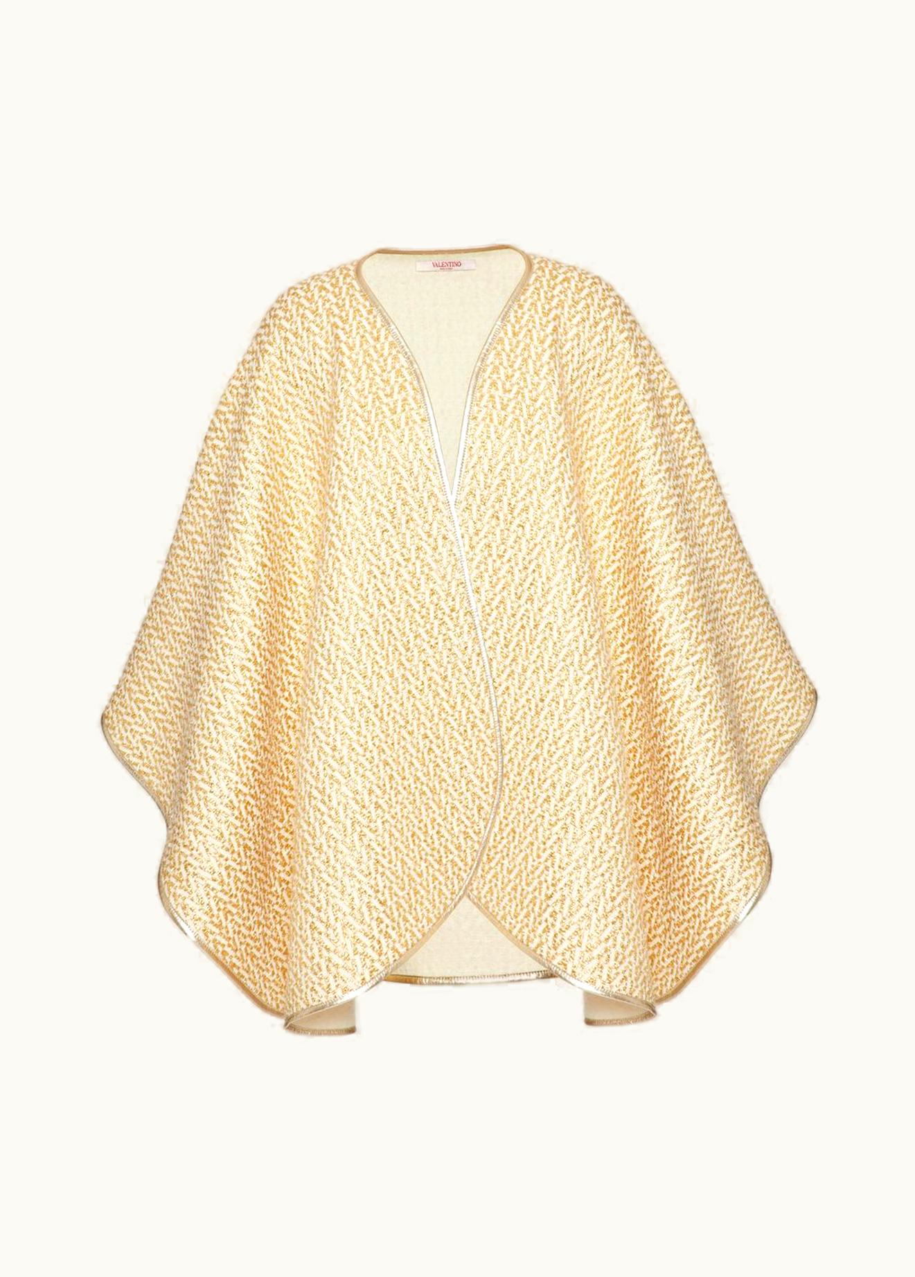 Valentino Valentino Optical Valentino Poncho In Wool And Lurex Blend