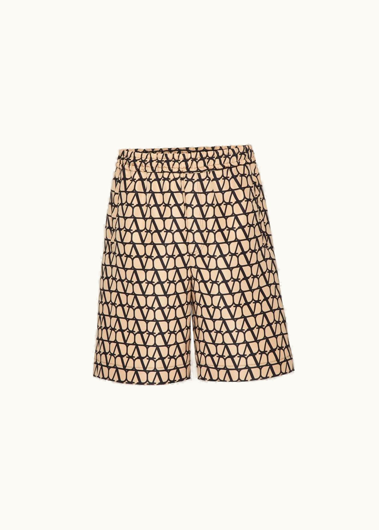 Valentino Valentino All-over Toile Iconographe Print Silk Faille Bermuda Shorts UZ0161080