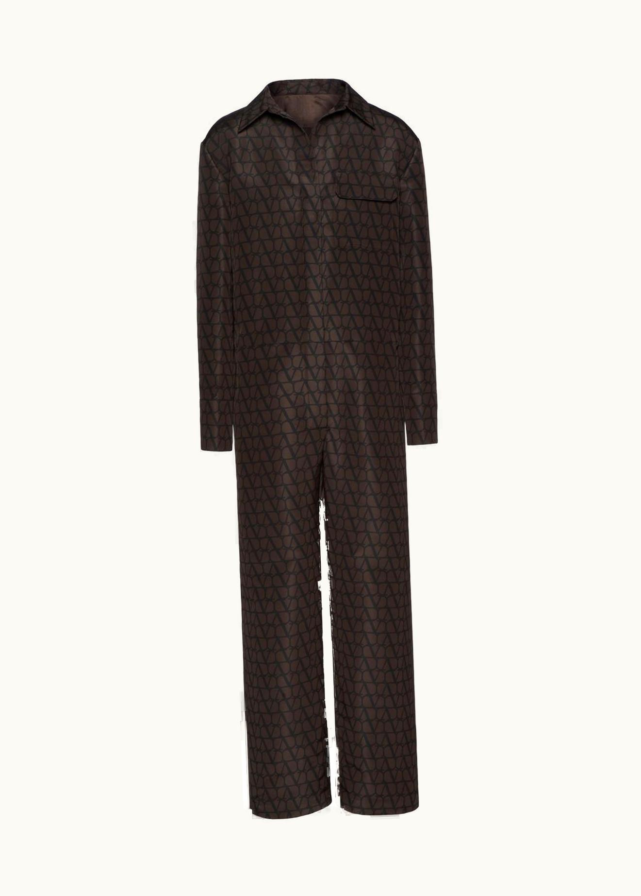 Valentino Valentino Silk Faille Jumpsuit With All-over Toile Iconographe Print UZ0161105