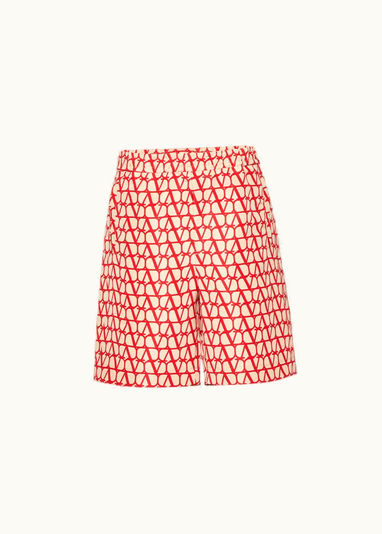 Valentino Valentino All-over Toile Iconographe Print Silk Faille Bermuda Shorts UZ0161133