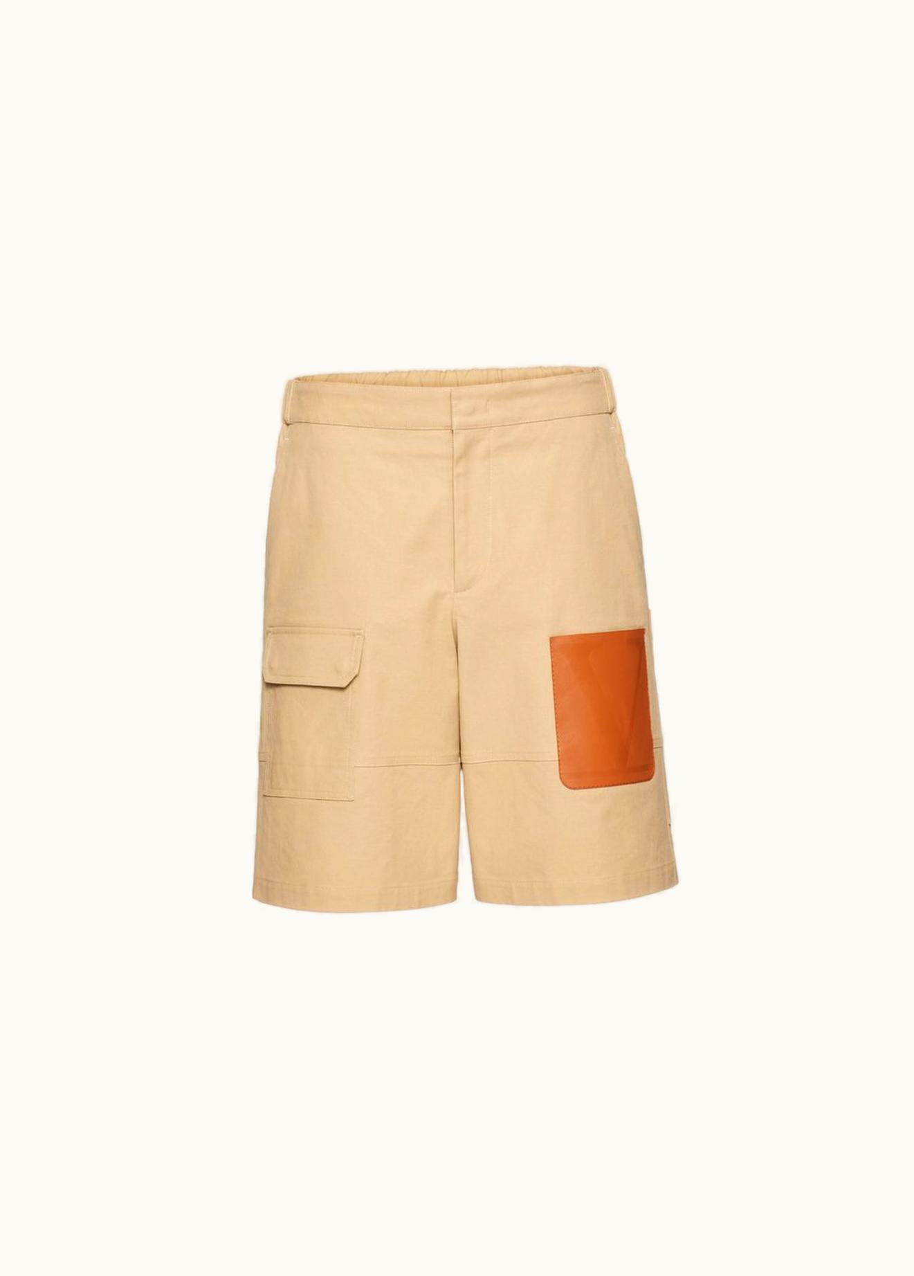 Valentino Valentino Cotton Bermuda Shorts With Leather Pocket And Embossed Vlogo Signature