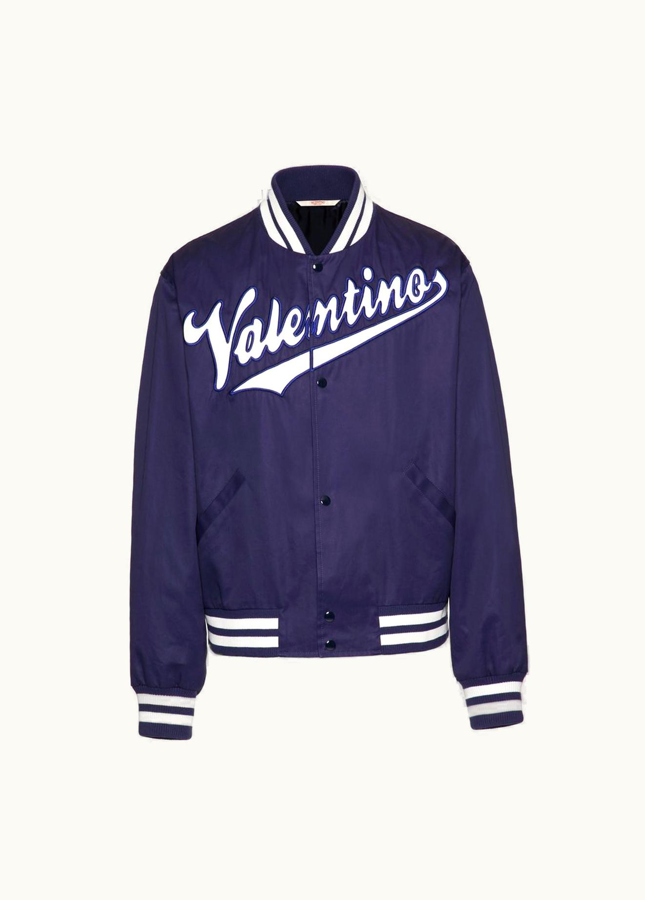 Valentino Valentino Cotton Bomber Jacket With Embroidered Valentino Patch