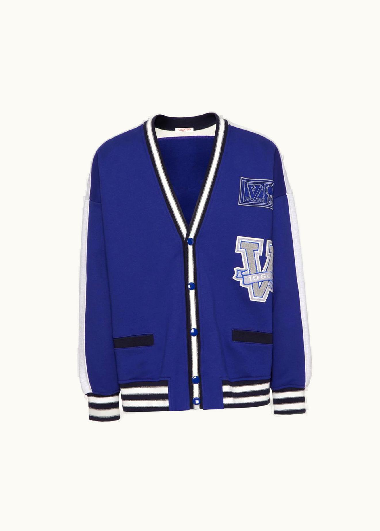 Valentino Valentino Cotton Cardigan With Valentino And V Crew Patches