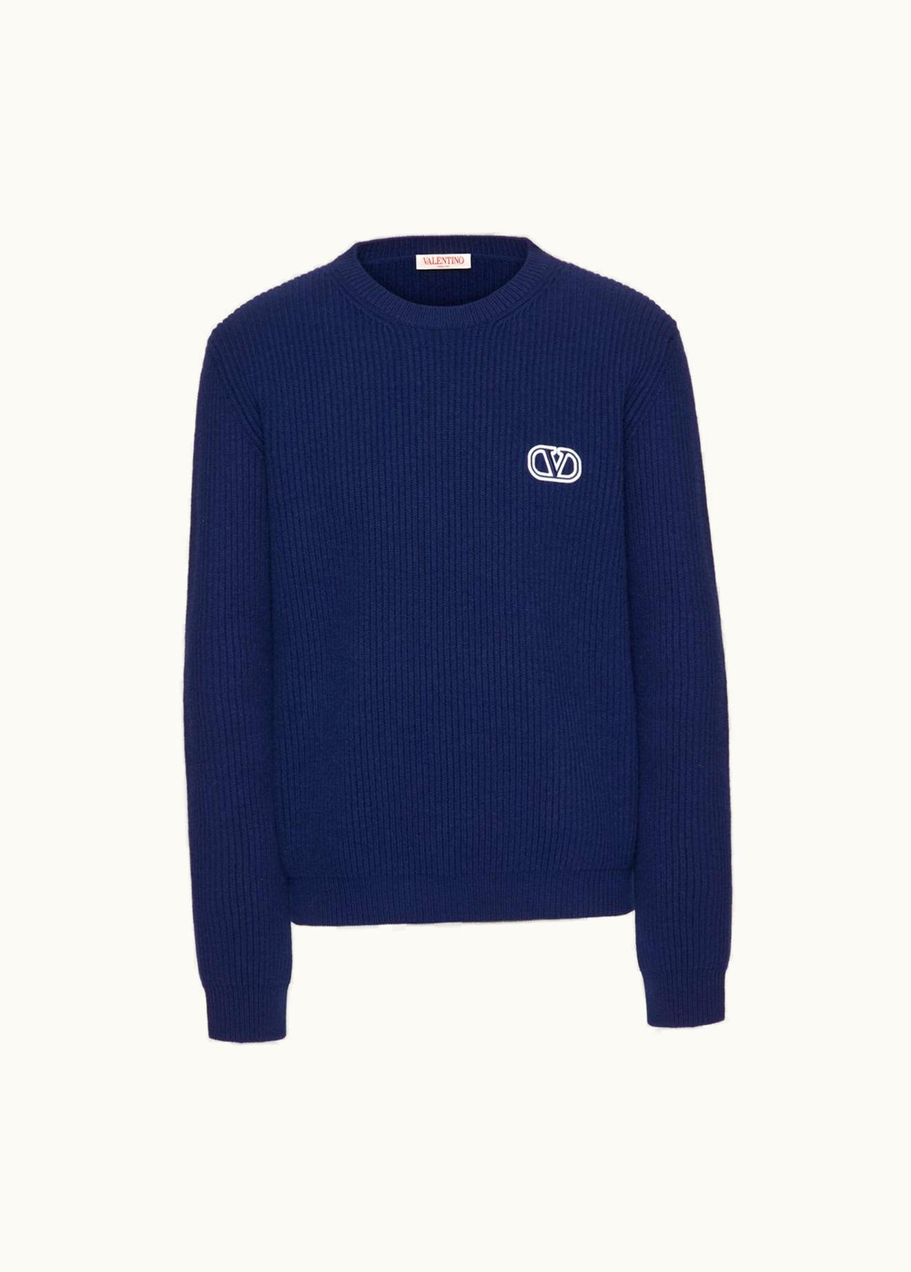 Valentino Valentino Wool Crewneck Jumper With Vlogo Signature Patch