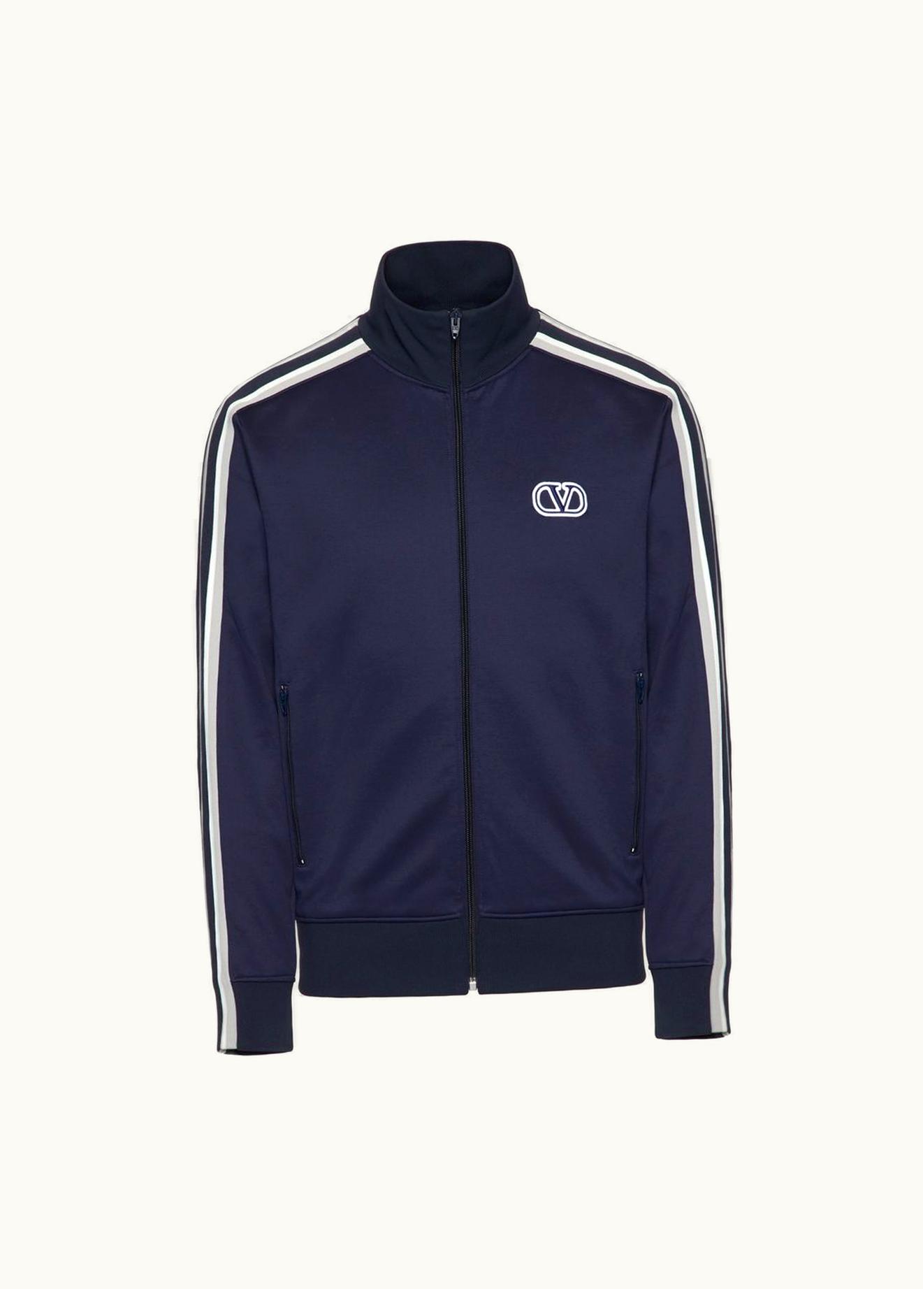 Valentino Valentino High-neck Acetate Sweatshirt With Zip And Vlogo Signature Patch