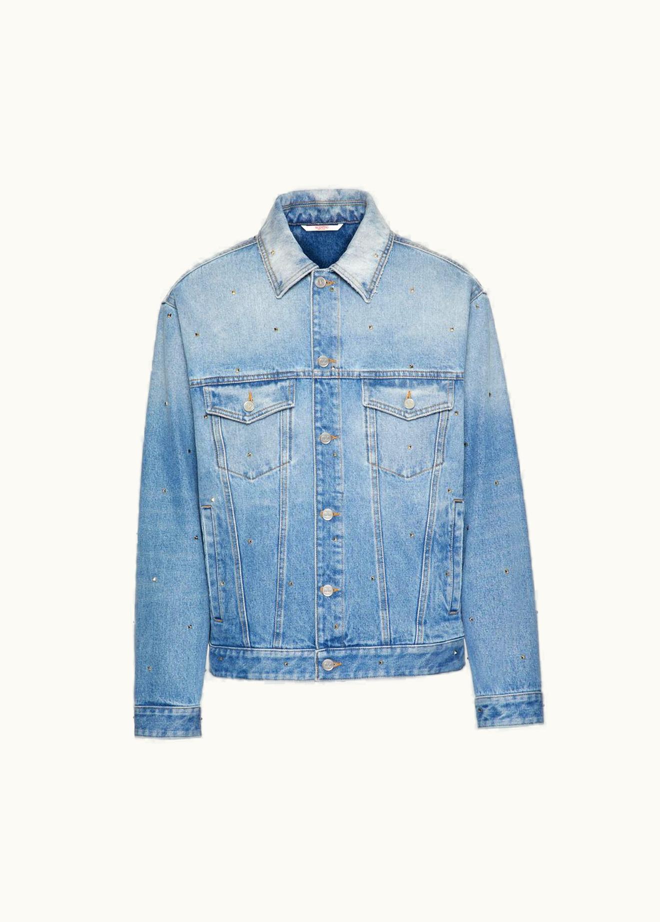 Valentino Valentino Denim Jacket With All-over Rockstud Spike Studs