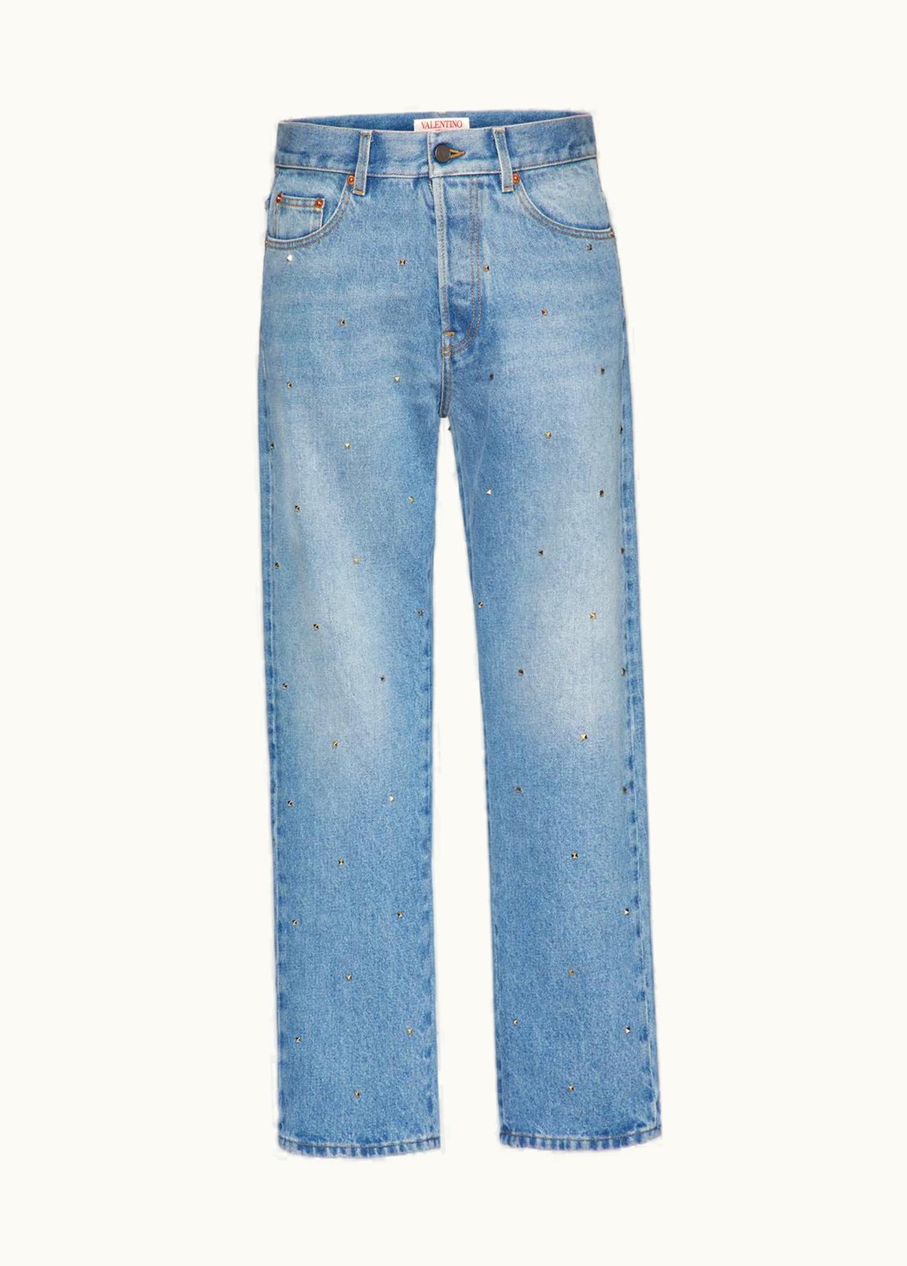 Valentino Valentino Denim Trousers With All-over Rockstud Spike Studs