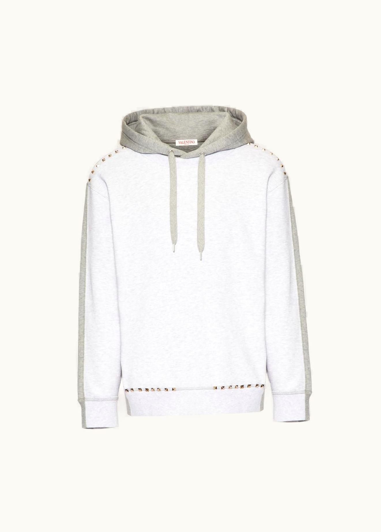 Valentino Valentino Cotton Hooded Sweatshirt With Rockstud Untitled Studs