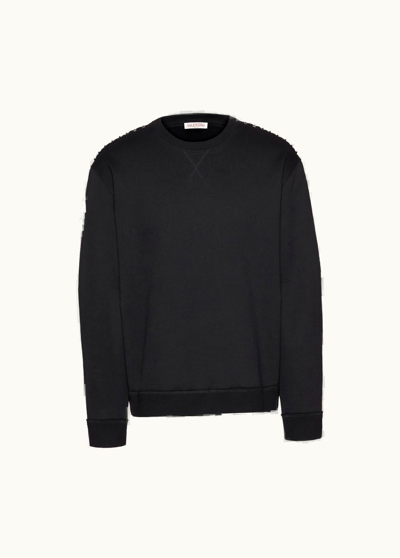 Valentino Valentino Cotton Crewneck Sweatshirt With Black Untitled Studs