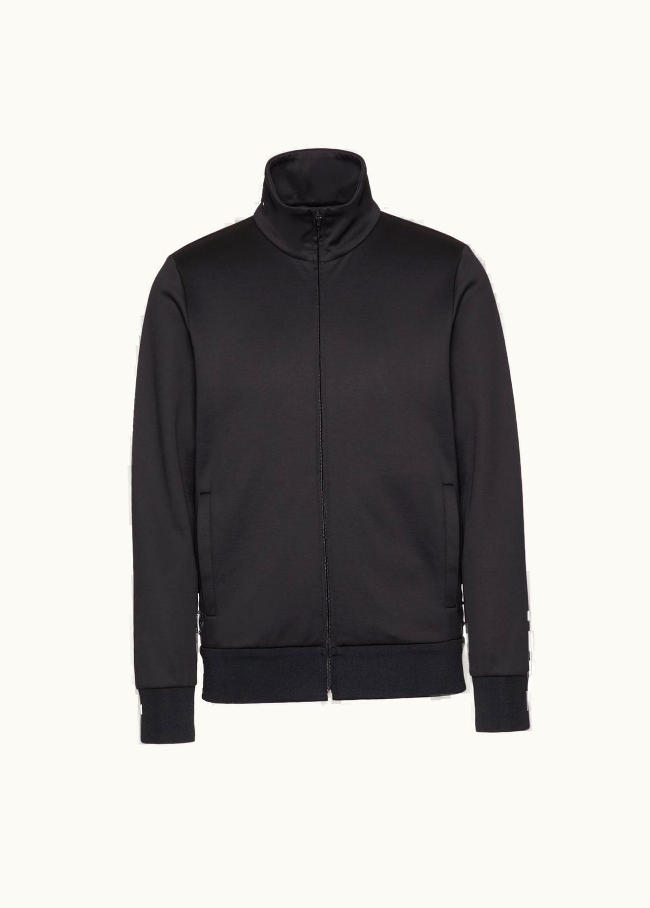 Valentino Valentino High Neck Acetate Sweatshirt With Zip And Black Untitled Studs