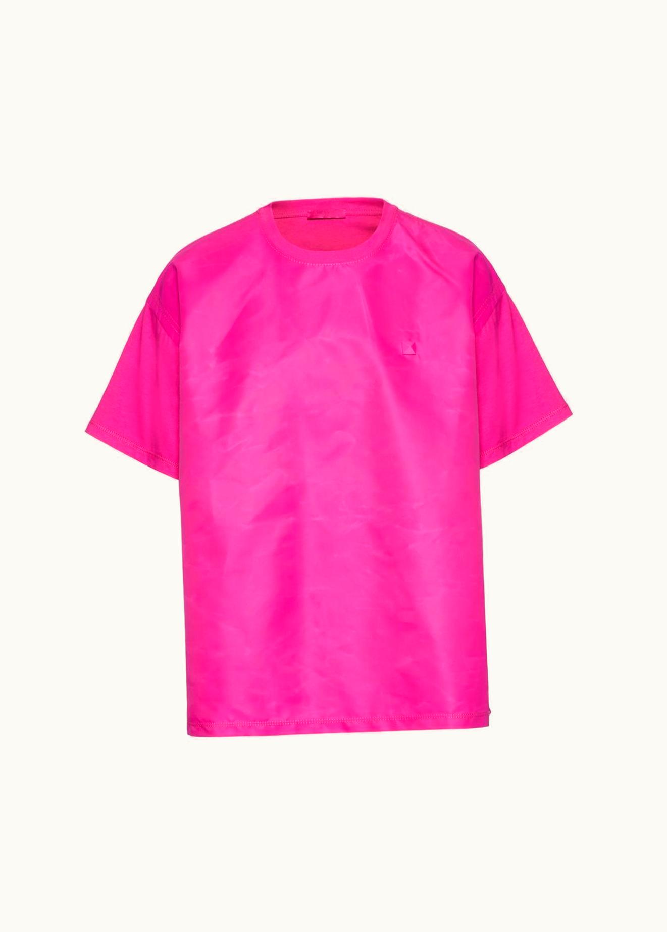 Valentino Valentino Crewneck Cotton T-shirt With Nylon Panel And Stud Detail UZ0161233
