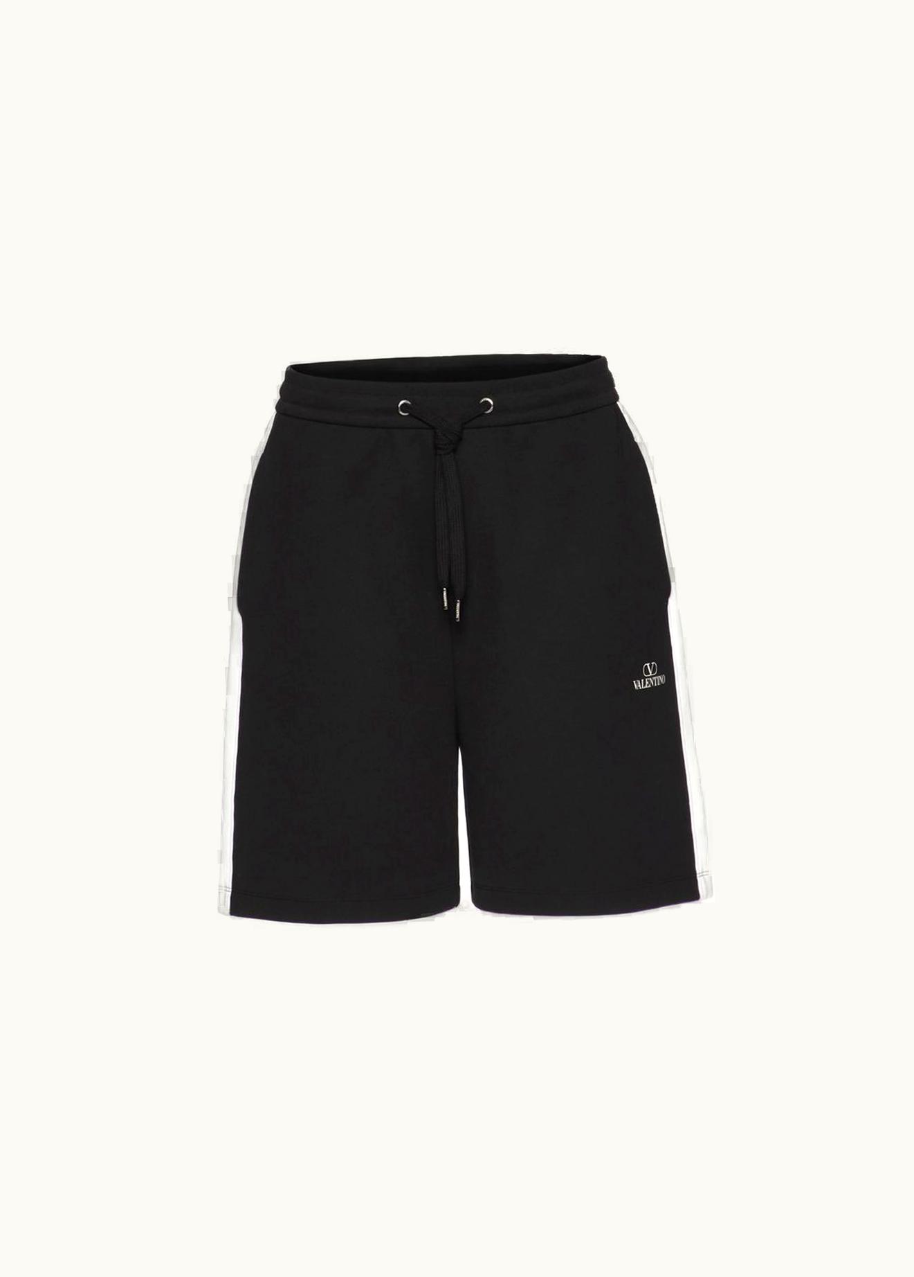 Valentino Valentino Vlogo Valentino Print Technical Cotton Bermuda Shorts