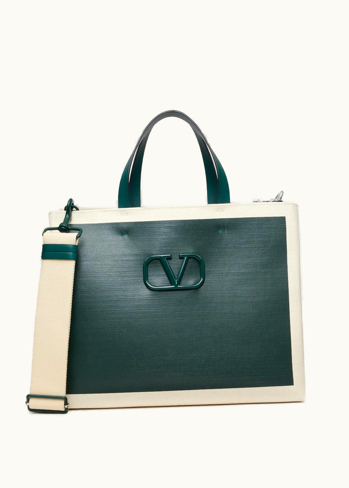 Valentino Valentino Vlogo Signature Canvas Shopping Bag UZ0161305