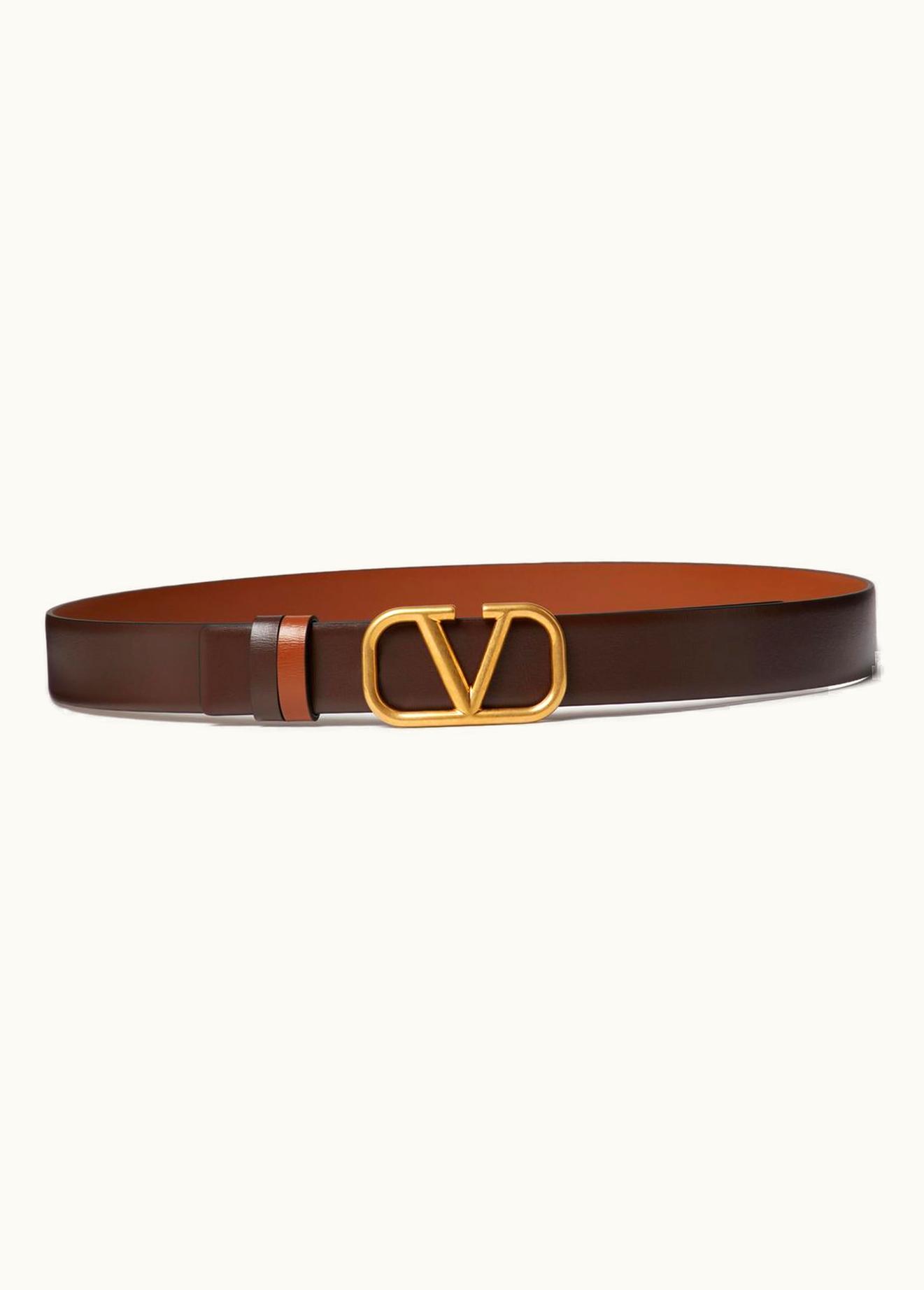 Valentino Valentino Vlogo Signature Reversible Calfskin Belt 30 Mm