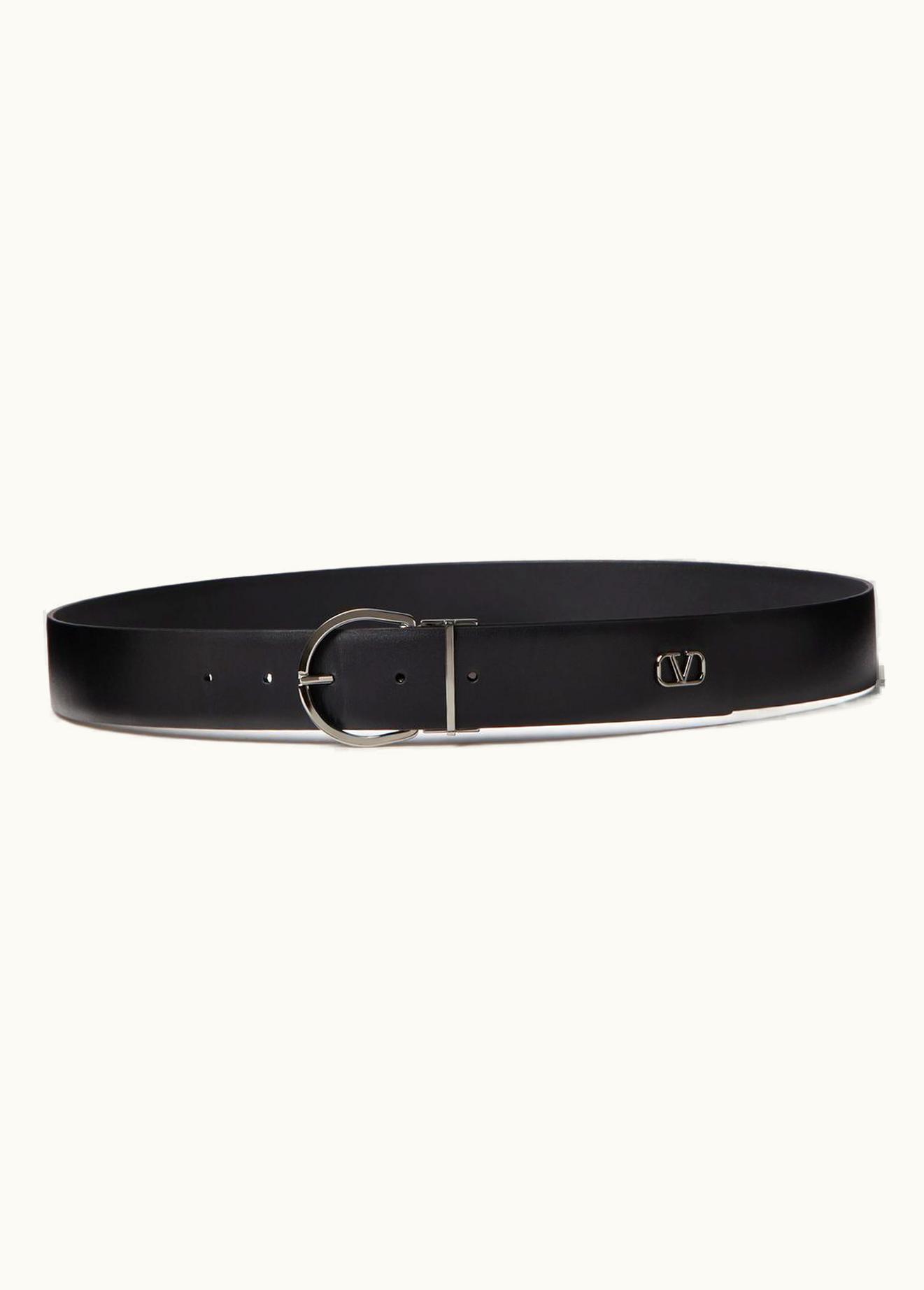 Valentino Valentino Mini Vlogo Signature Calfskin Belt 35 mm / 1.3 In. UZ0161334