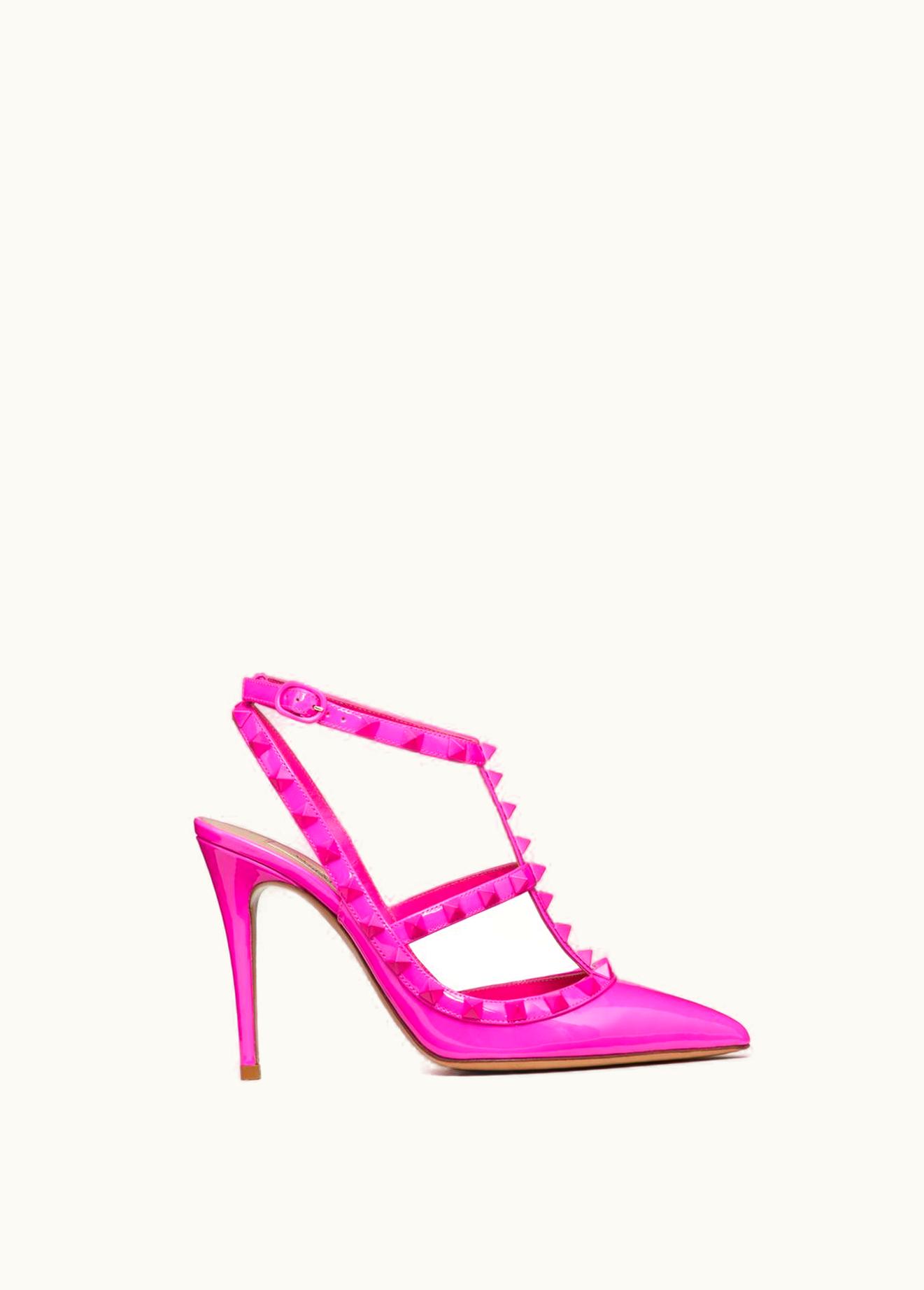 Valentino Valentino Rockstud Ankle Strap Patent-leather Pump With Tonal Studs 100 mm UZ0161446