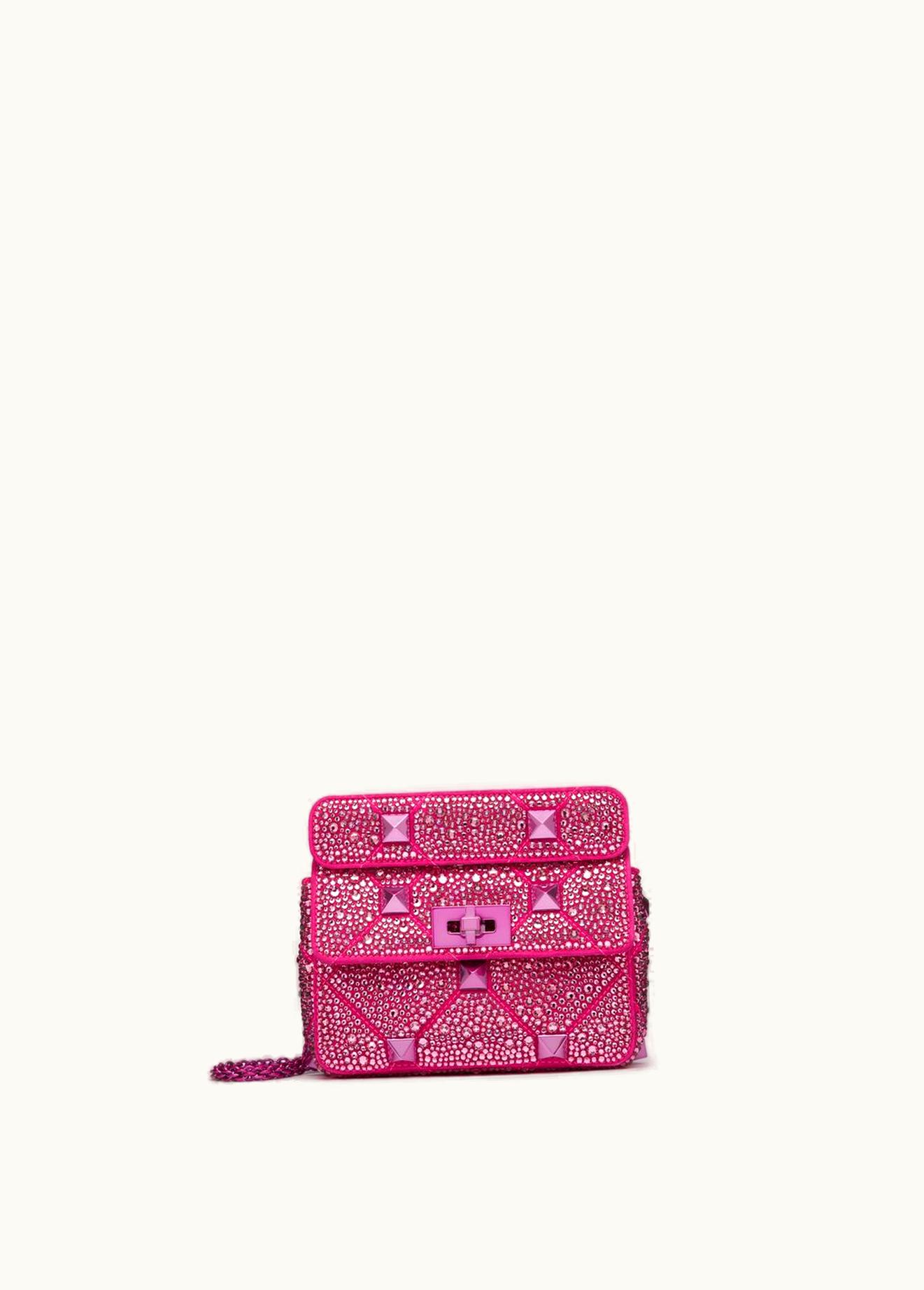 Valentino Valentino Small Roman Stud The Shoulder Bag Chain With Sparkling Embroidery UZ0161460