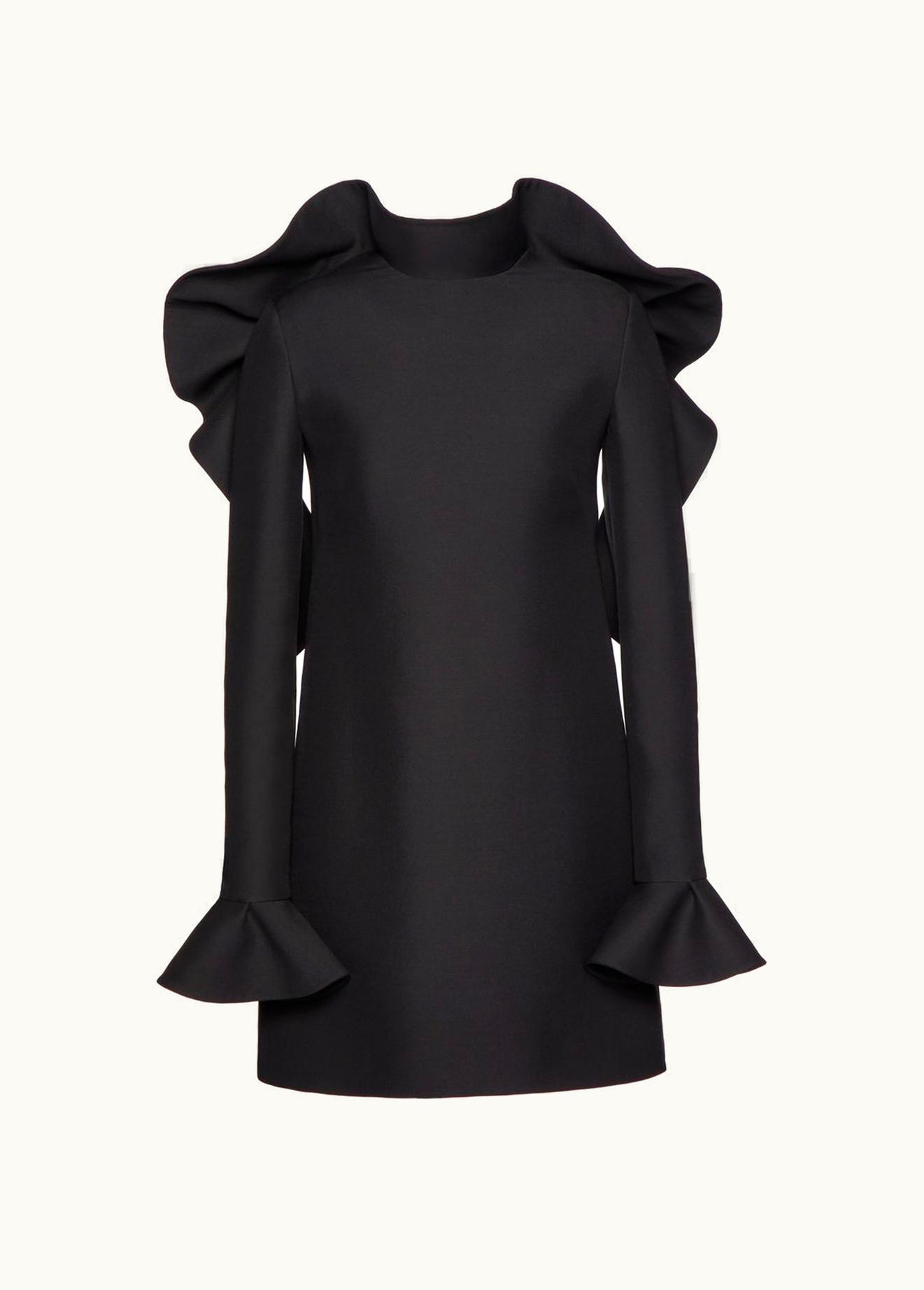 Valentino Valentino Crepe Couture Short Dress With Ruffle Details UZ0161504