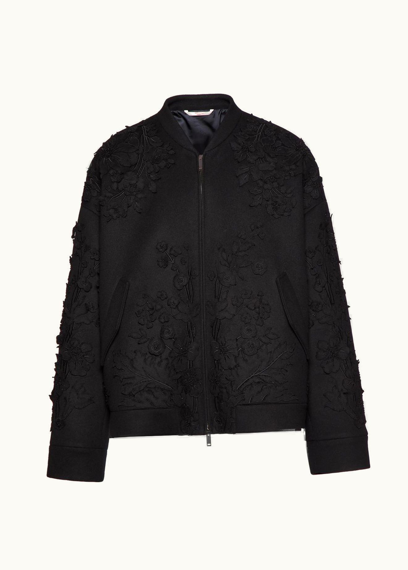 Valentino Valentino Wool And Cashmere Jacket With Floral Embroidery