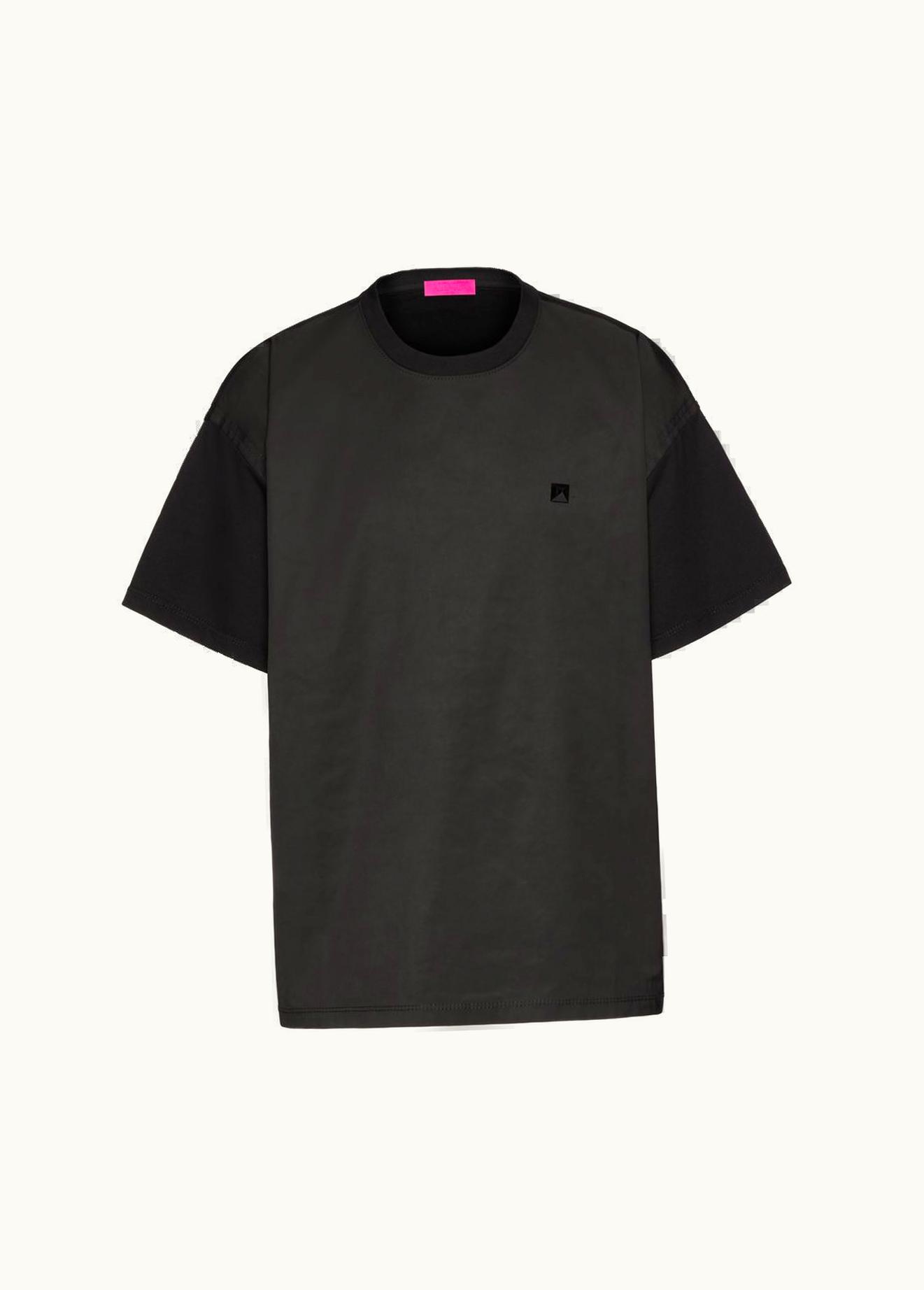 Valentino Valentino Crewneck Cotton T-shirt With Nylon Panel And Stud Detail UZ0161551