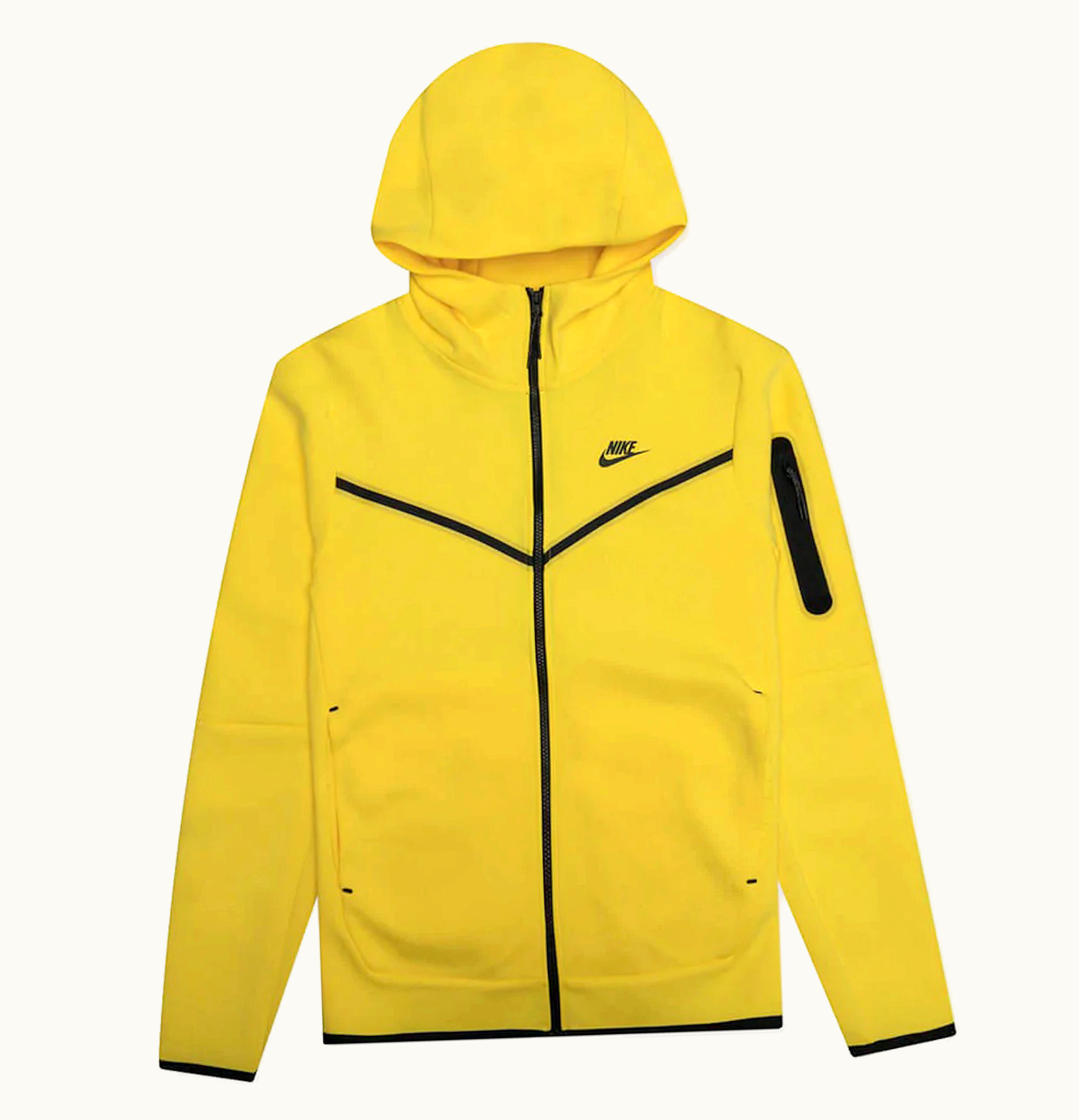 Nike Nike Tech Fleece Full Zip Hoodie Yellow Strike Black