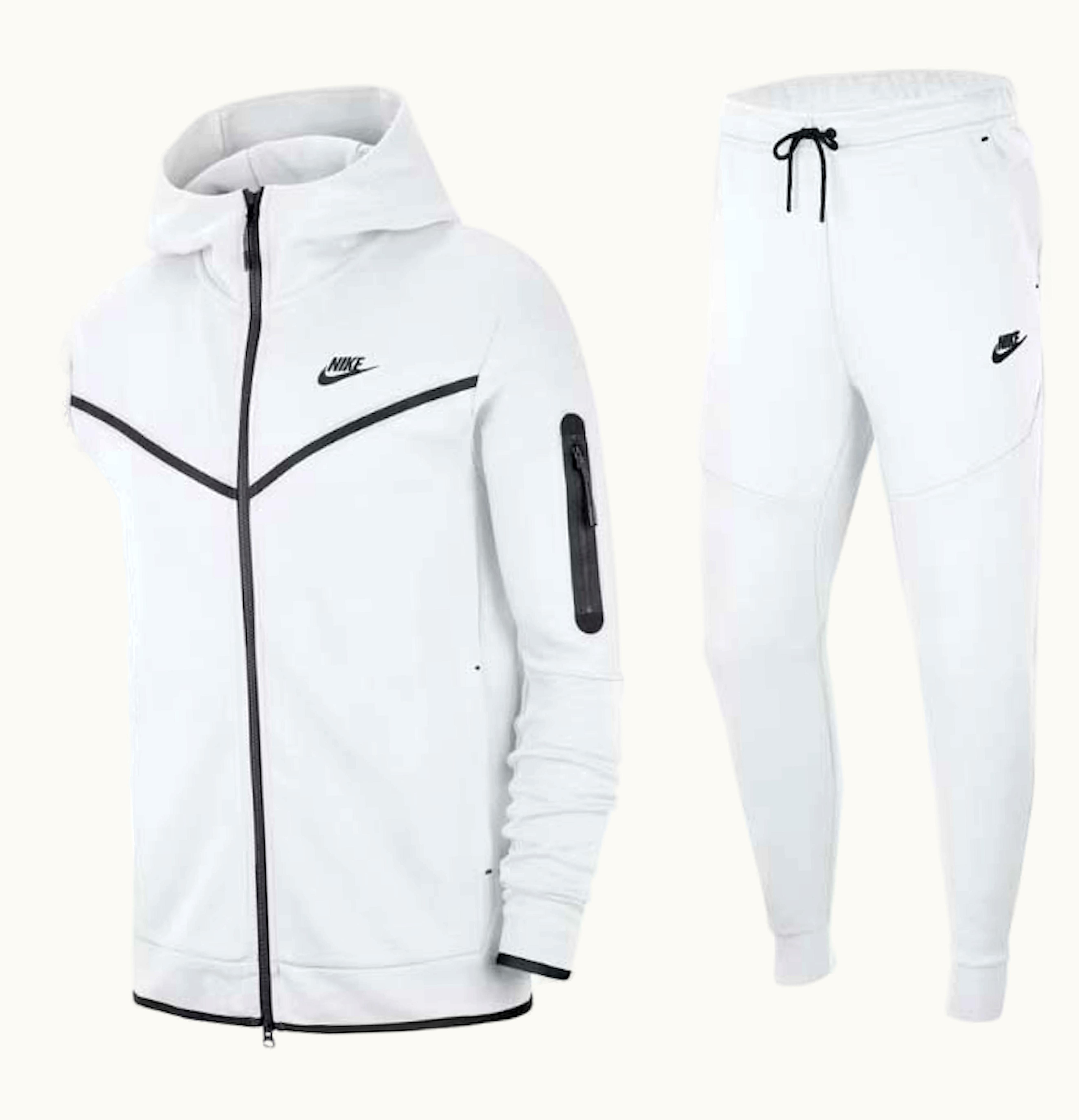 Nike Nike Tech Fleece Hoodie Joggers Set White Black