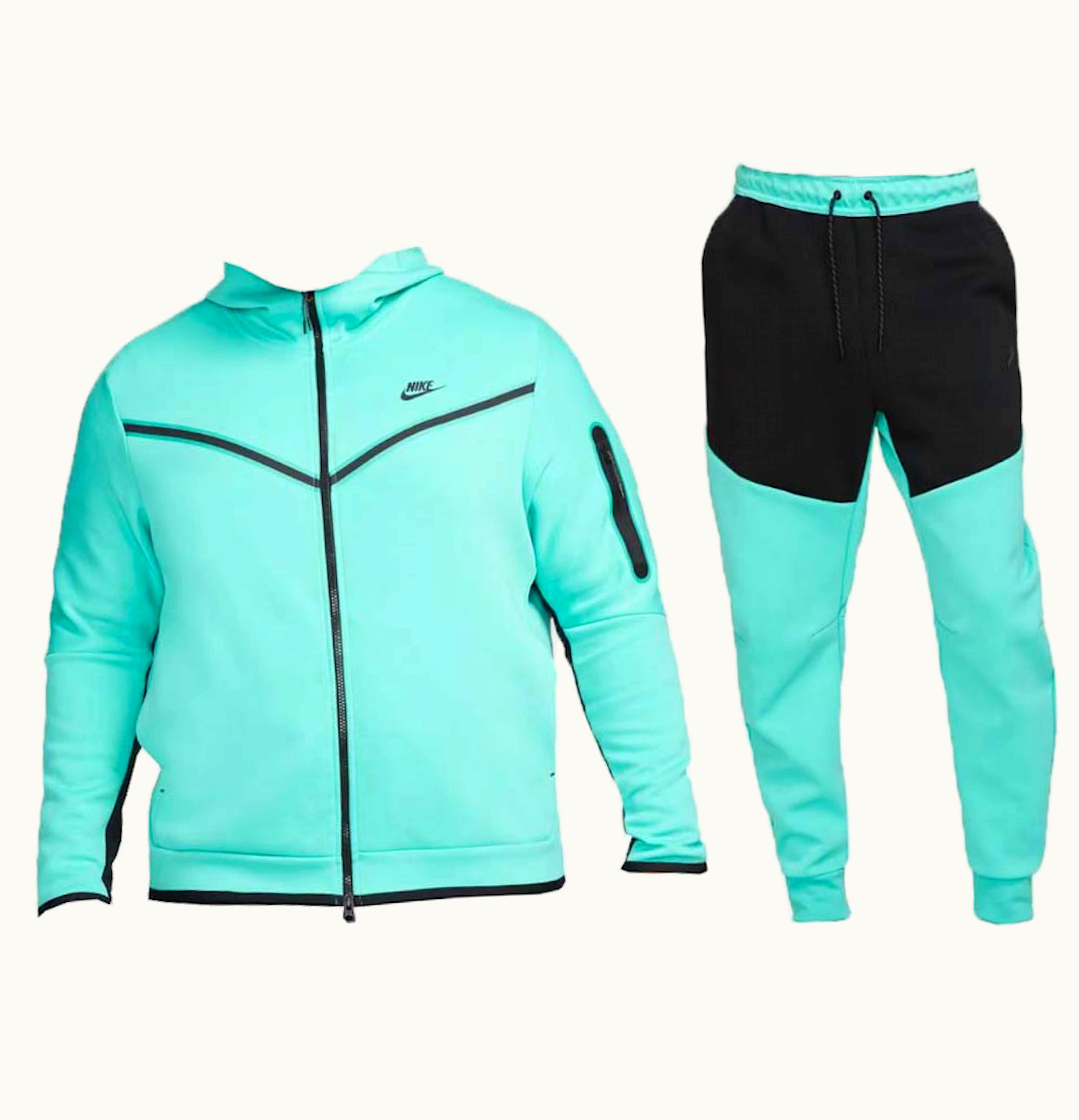 Nike Nike Tech Fleece Hoodie Joggers Set Washed Teal Black Black