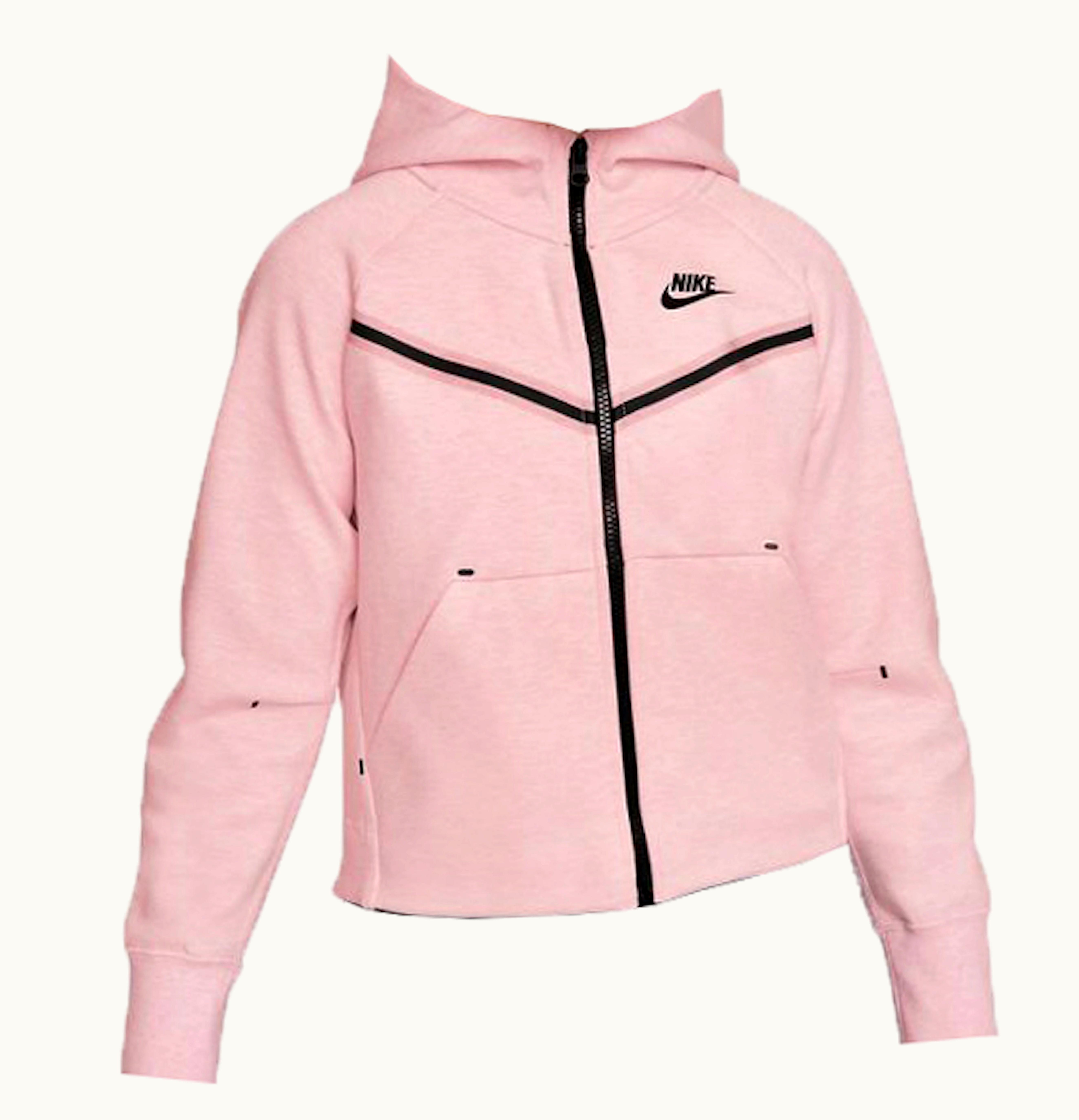 Nike Nike Youth Tech Fleece Hoodie Pink Foam Heather Black