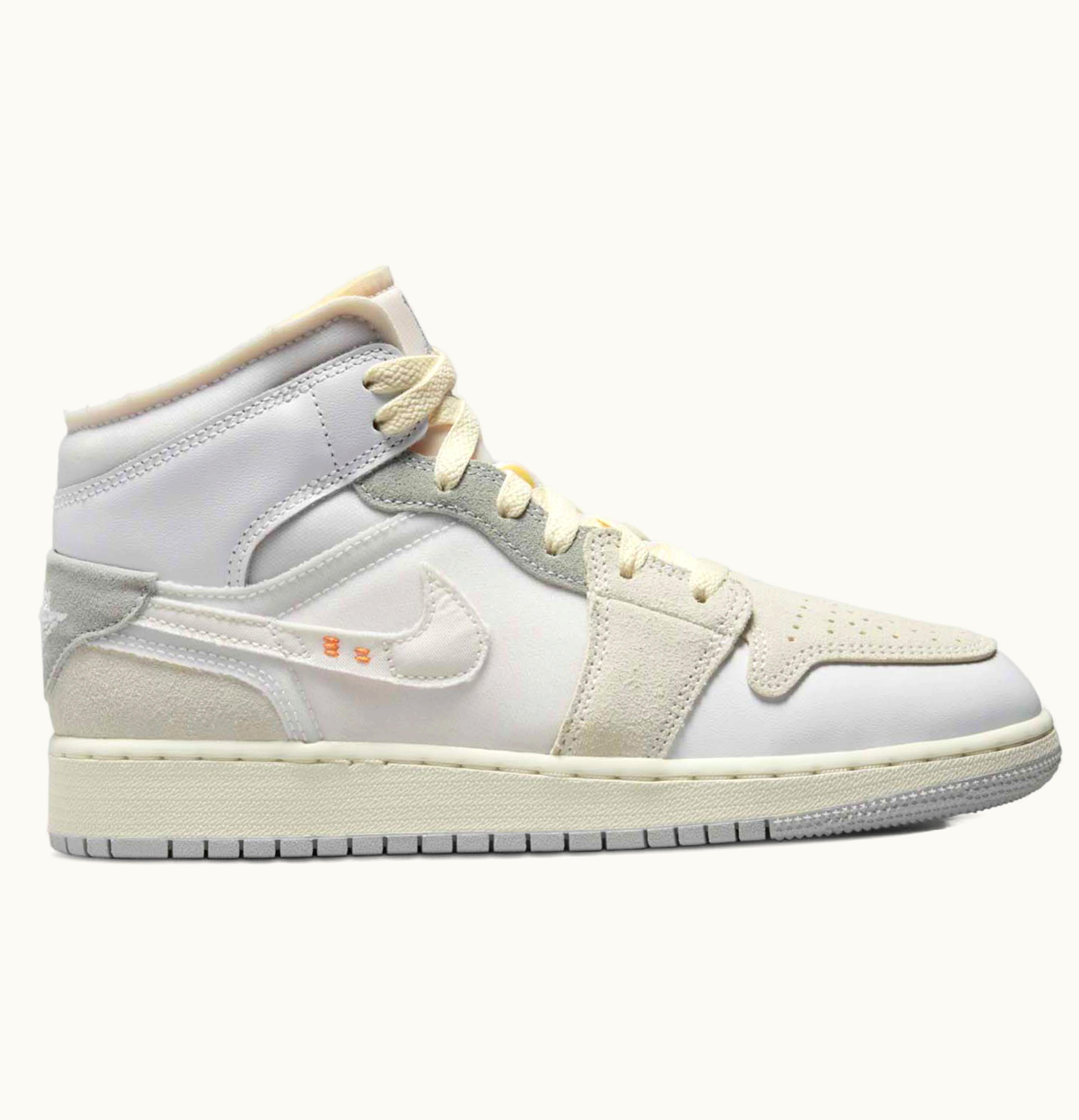 Jordan Air Jordan 1 Mid SE Craft Inside Out White Grey GS
