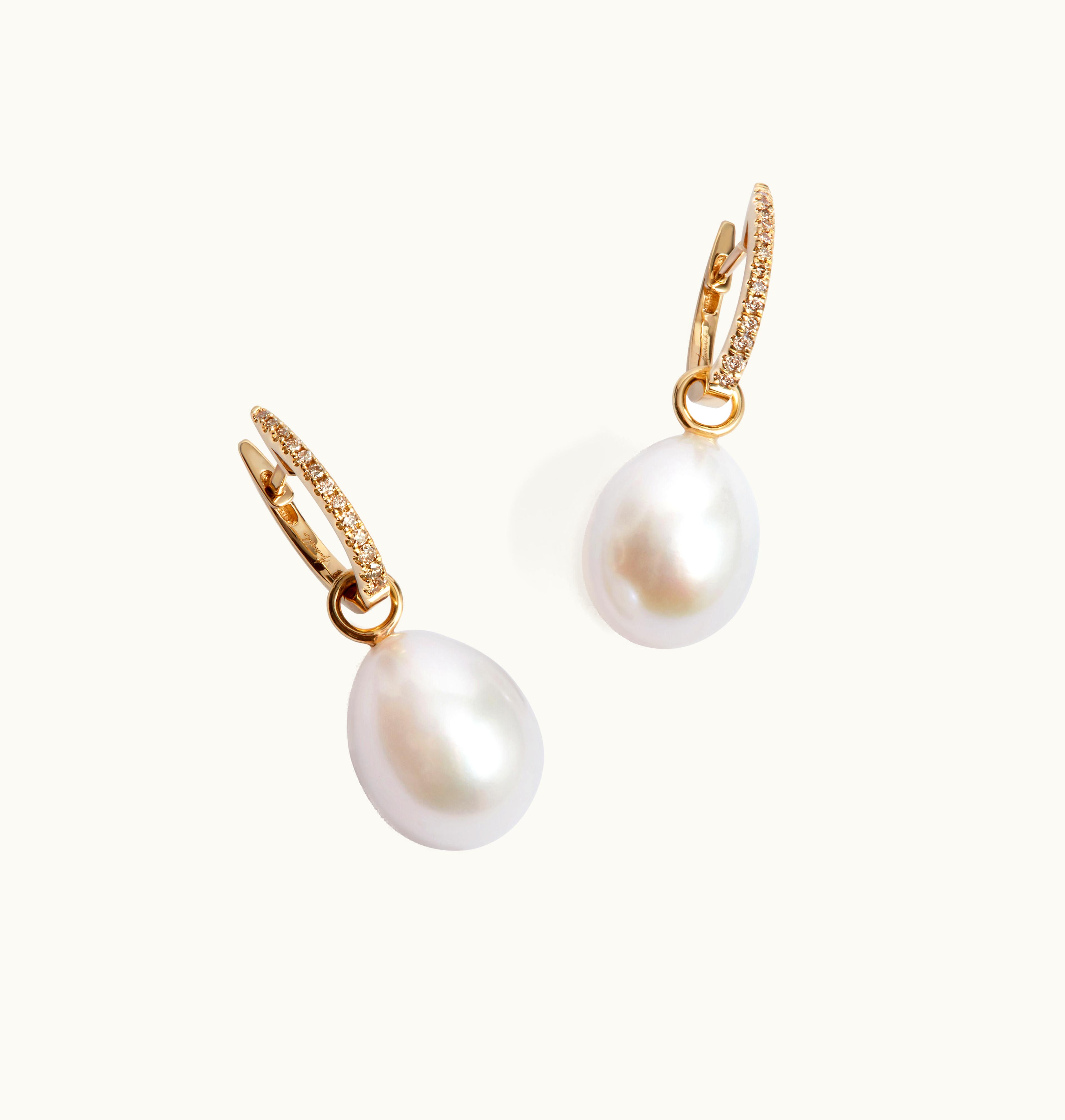 Annoushka Annoushka 18Ct Gold & Diamond Pearl Earrings