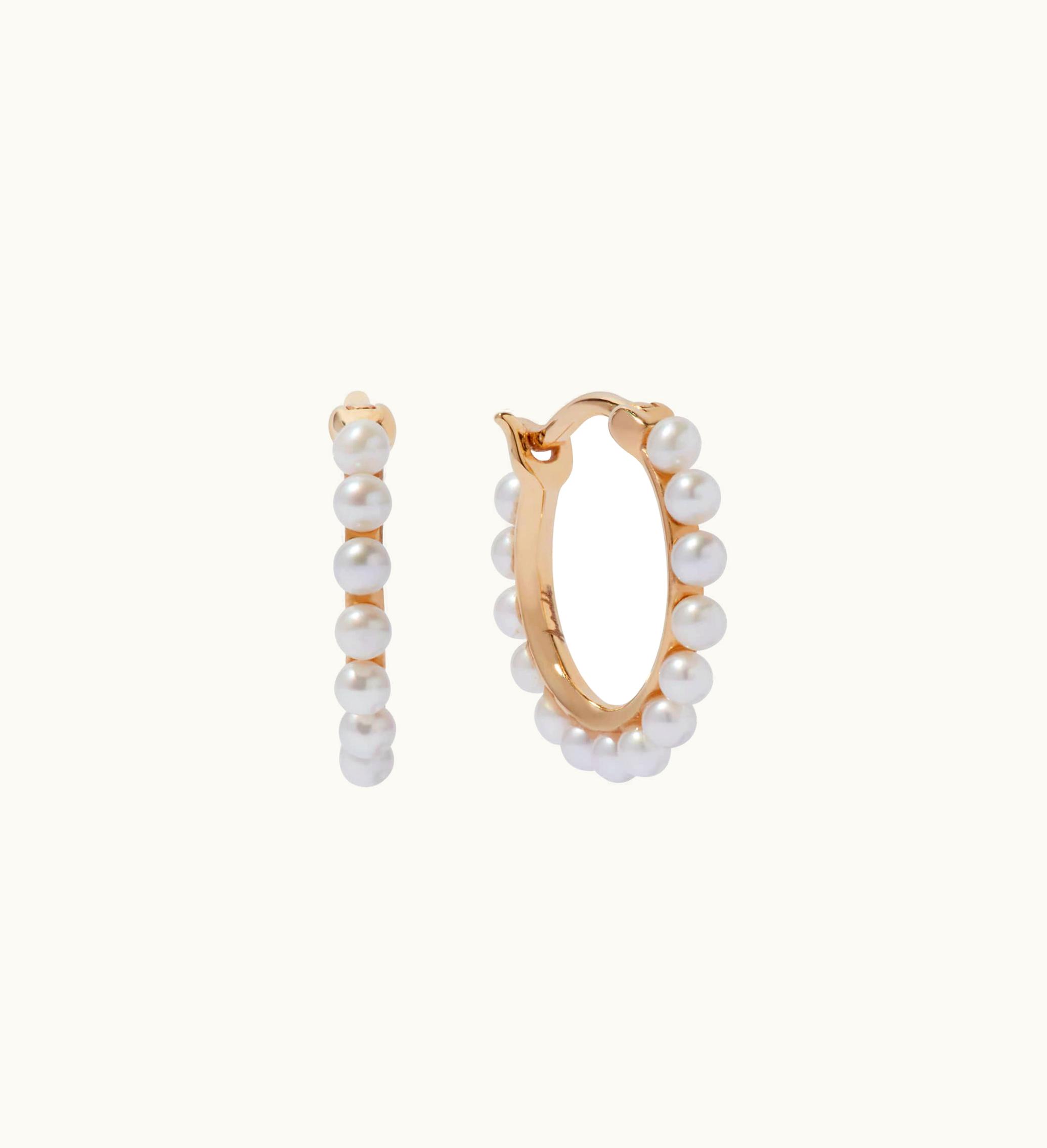 Annoushka Annoushka 18Ct Gold Pearl Hoop Earrings