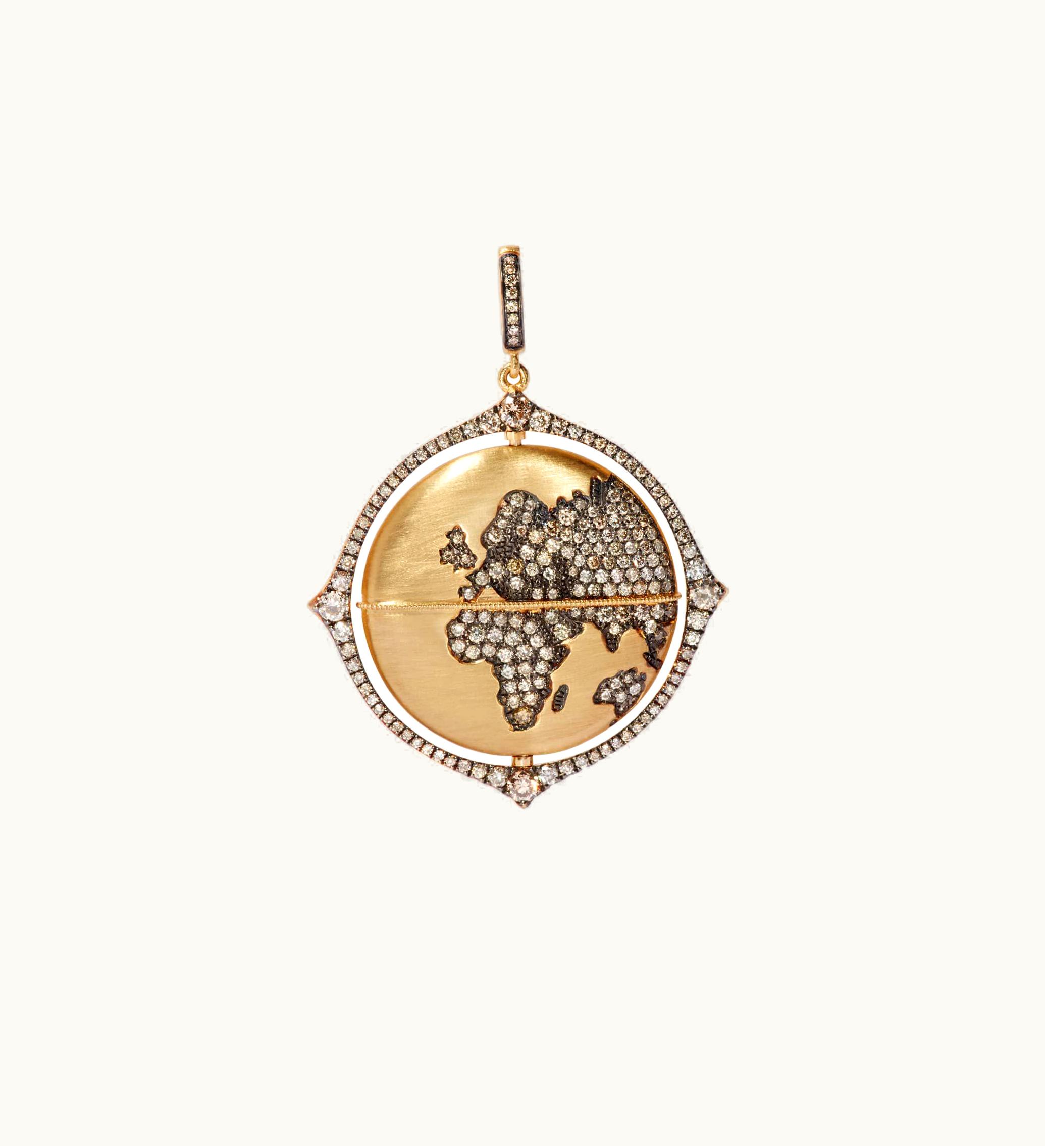 Annoushka Annoushka Mythology 18Ct Gold Diamond Spinning Globe Pendant