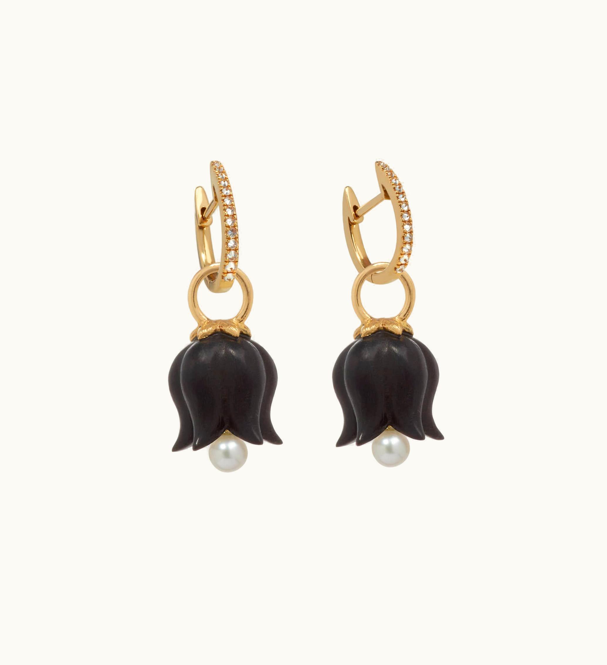 Annoushka Annoushka 18Ct Gold Ebony Pearl Tulip Earrings