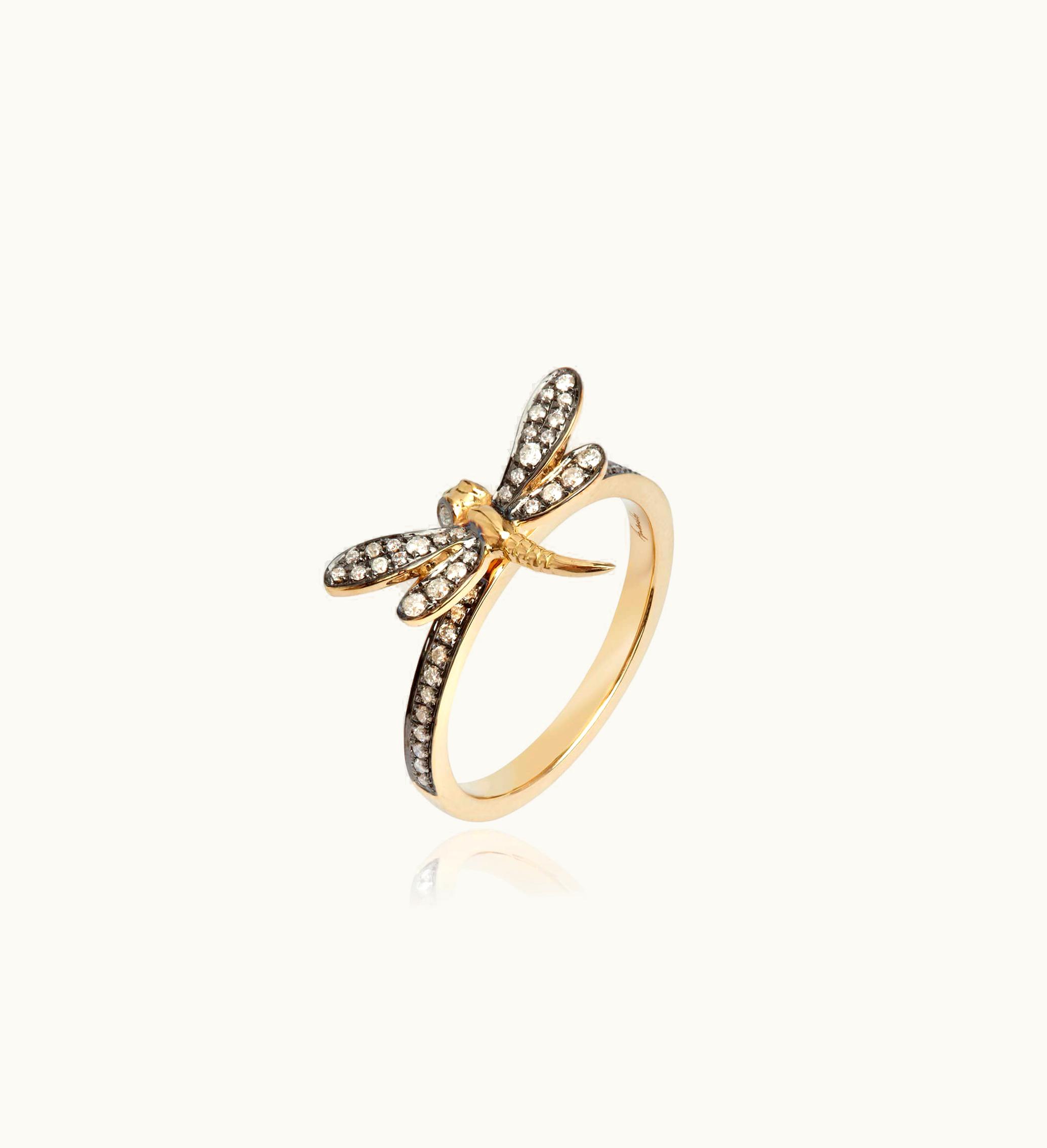 Annoushka Annoushka Love Diamonds 18Ct Gold Diamond Dragonfly Ring