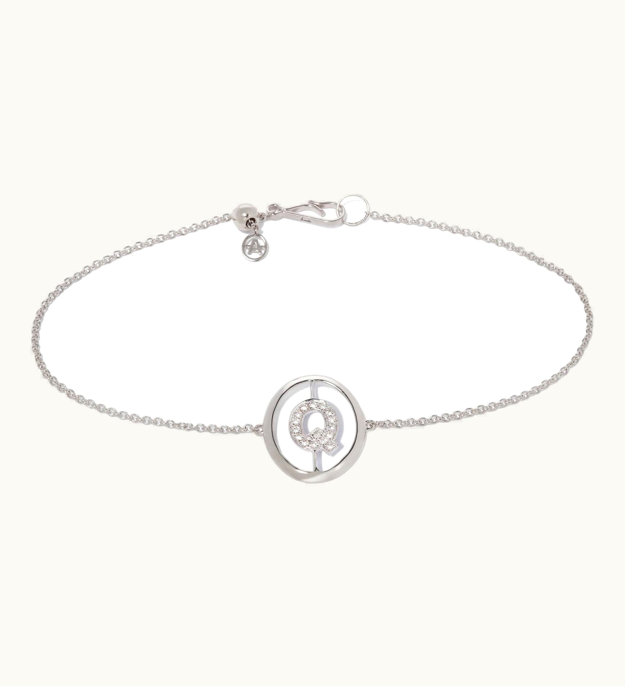 Annoushka Annoushka 18Ct White Gold Diamond Initial Q Bracelet