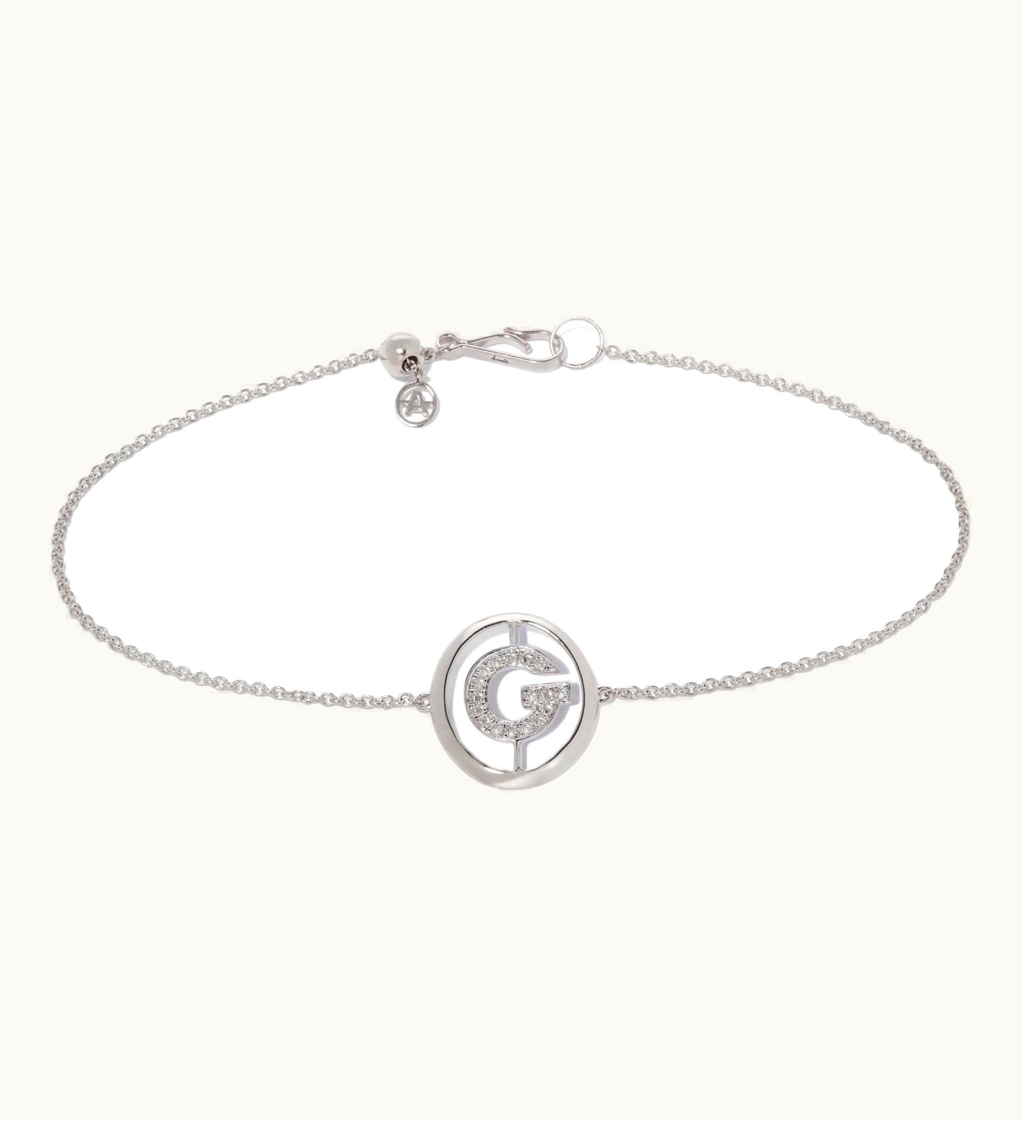 Annoushka Annoushka 18Ct White Gold Diamond Initial G Bracelet
